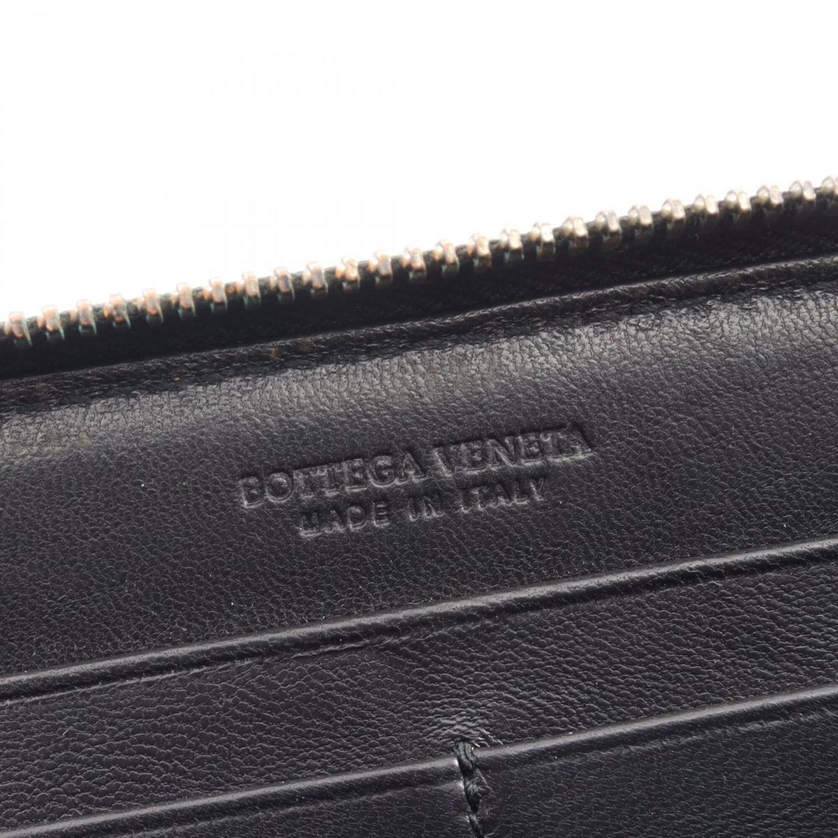 Bottega Veneta Black Leather Long Wallet (Bi-Fold) (Pre-Owned)