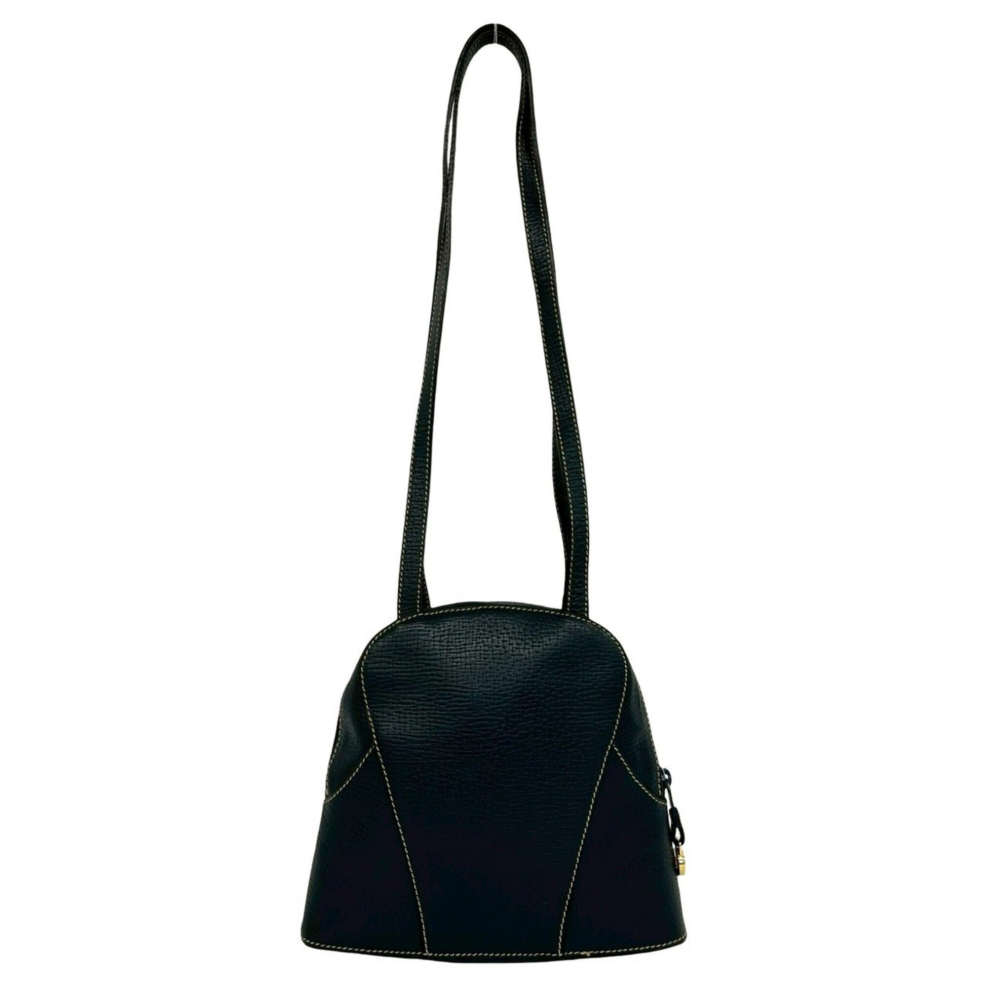 Loewe Navy Leather Handbag Shoulder Bag Tote Bag (Pre-Owned)