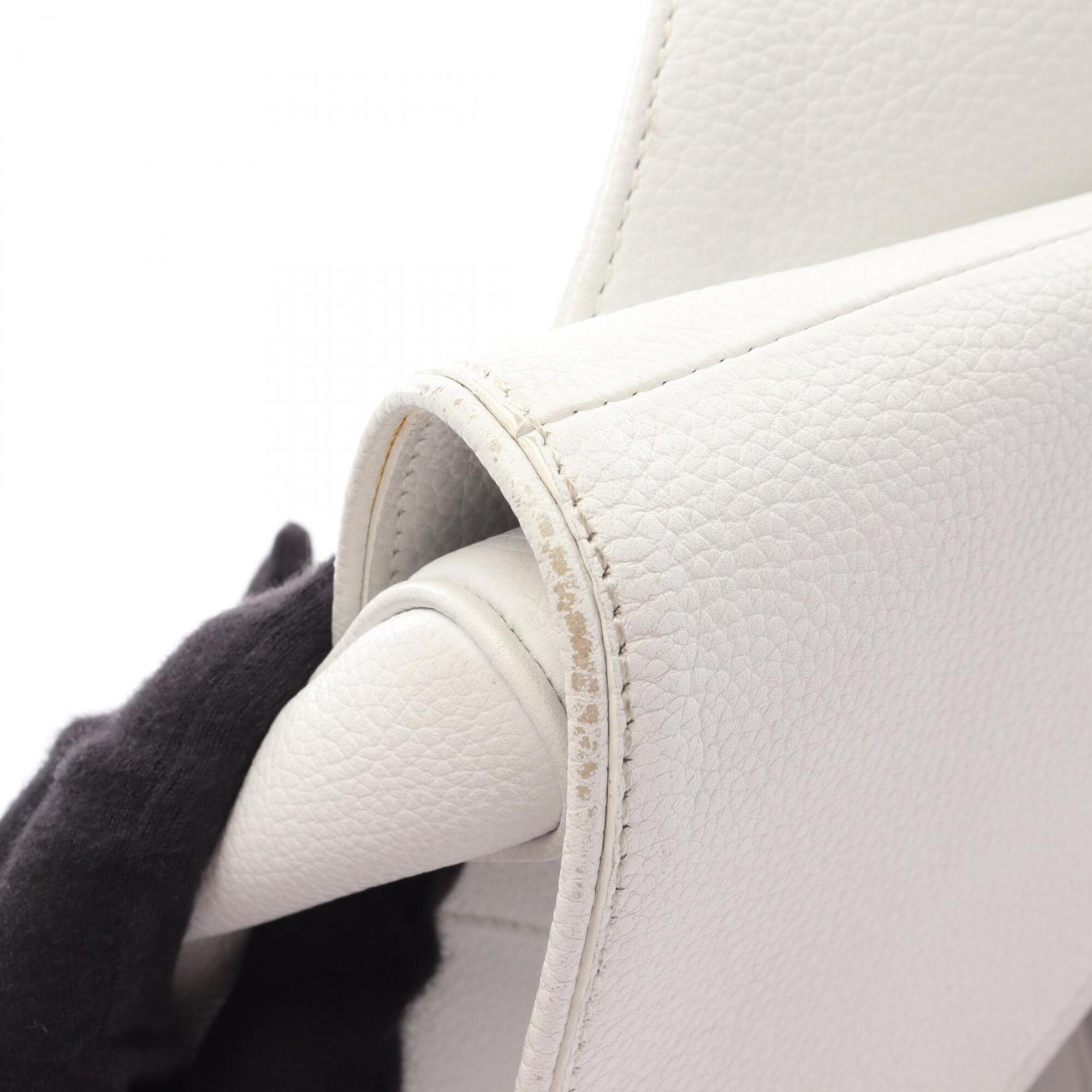 Christian Dior White Leather Fanny Pack Handbag Saddle Bag (Pre-Owned)