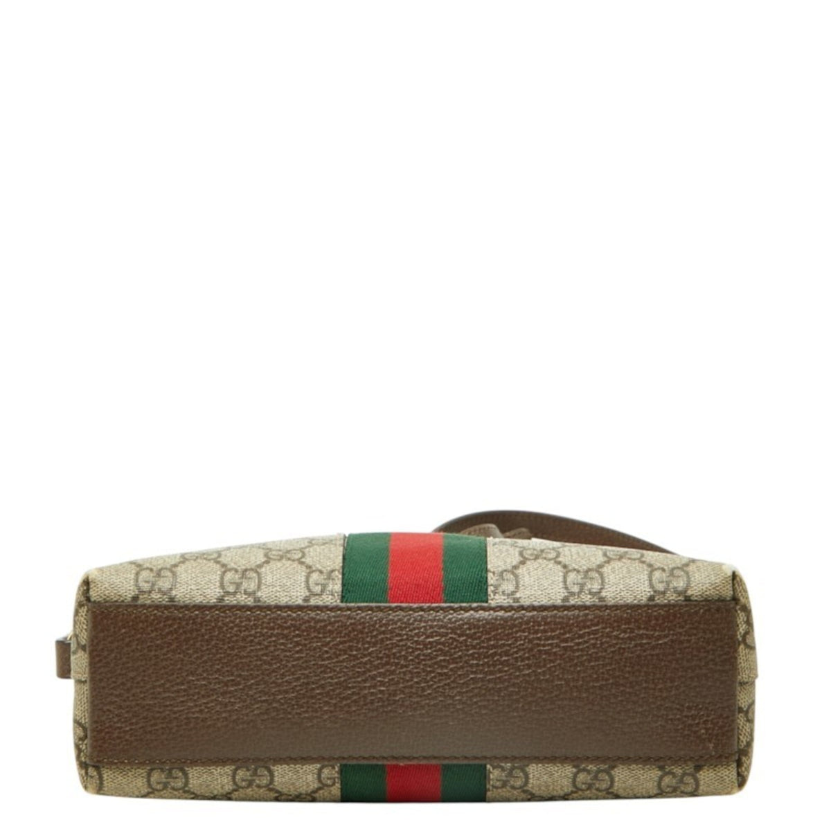 Gucci Sherry Line Beige Brown Pvc Leather Shoulder Bag (Pre-Owned)