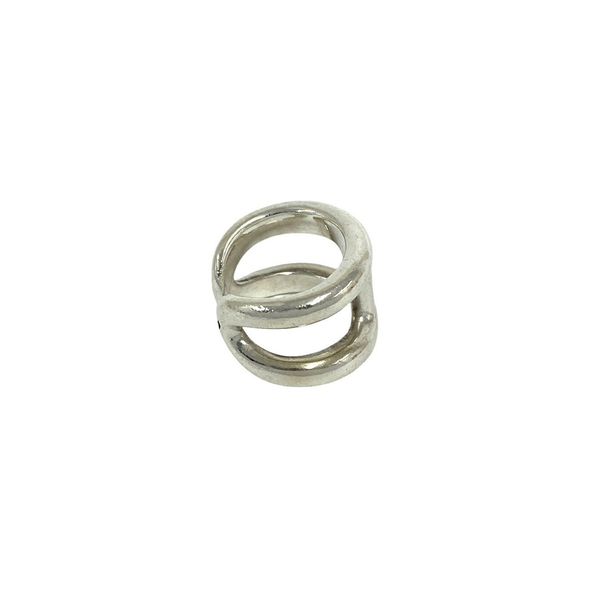 Hermes Silver Silver 925 Band Ring (Pre-Owned)