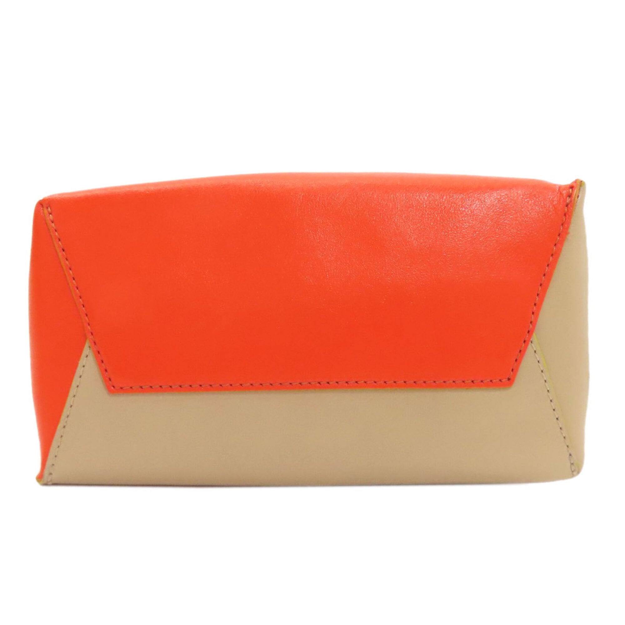 Marni Beige Red Color Leather Handbag (Pre-Owned)