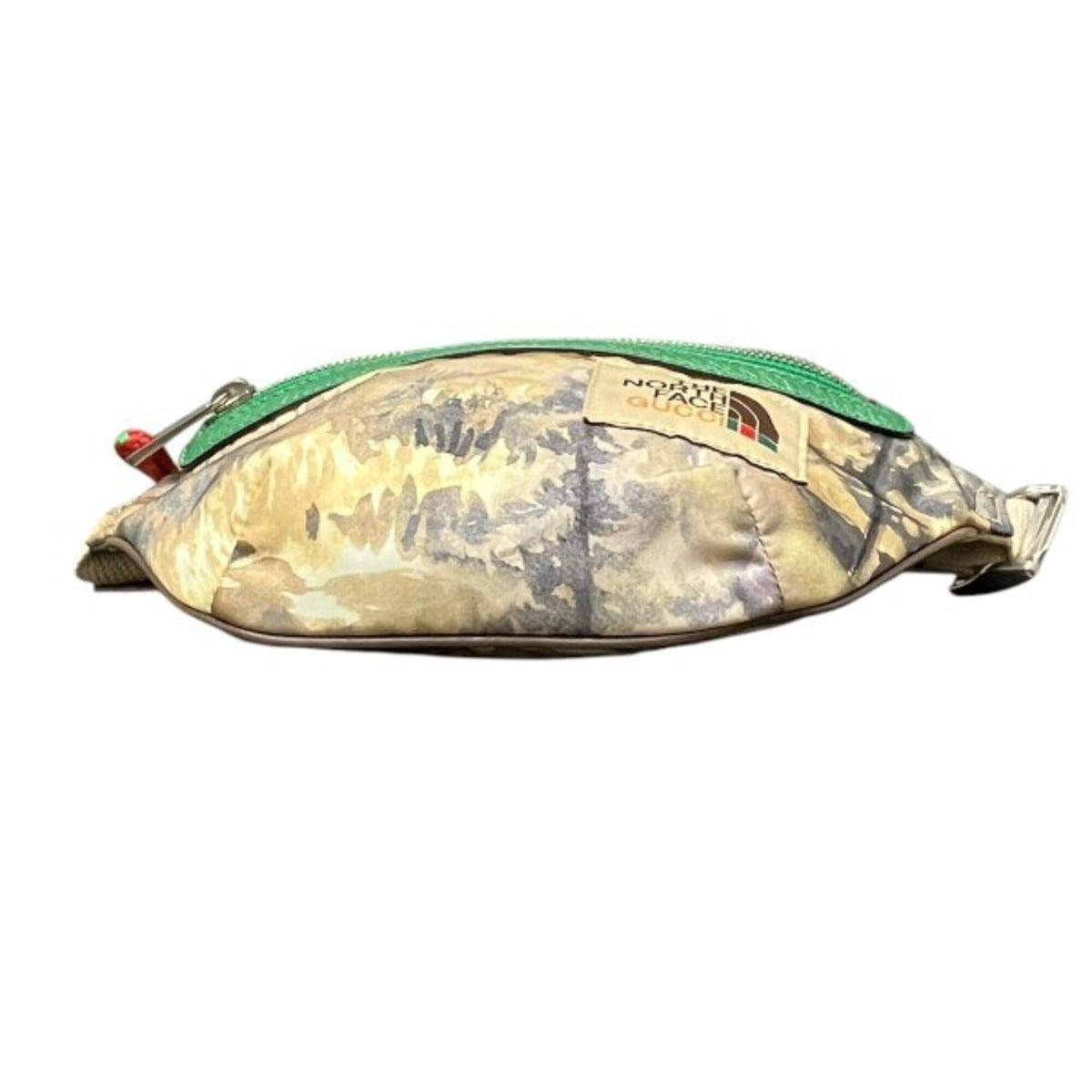 Gucci Beige Green Nylon Leather Fanny Pack (Pre-Owned)