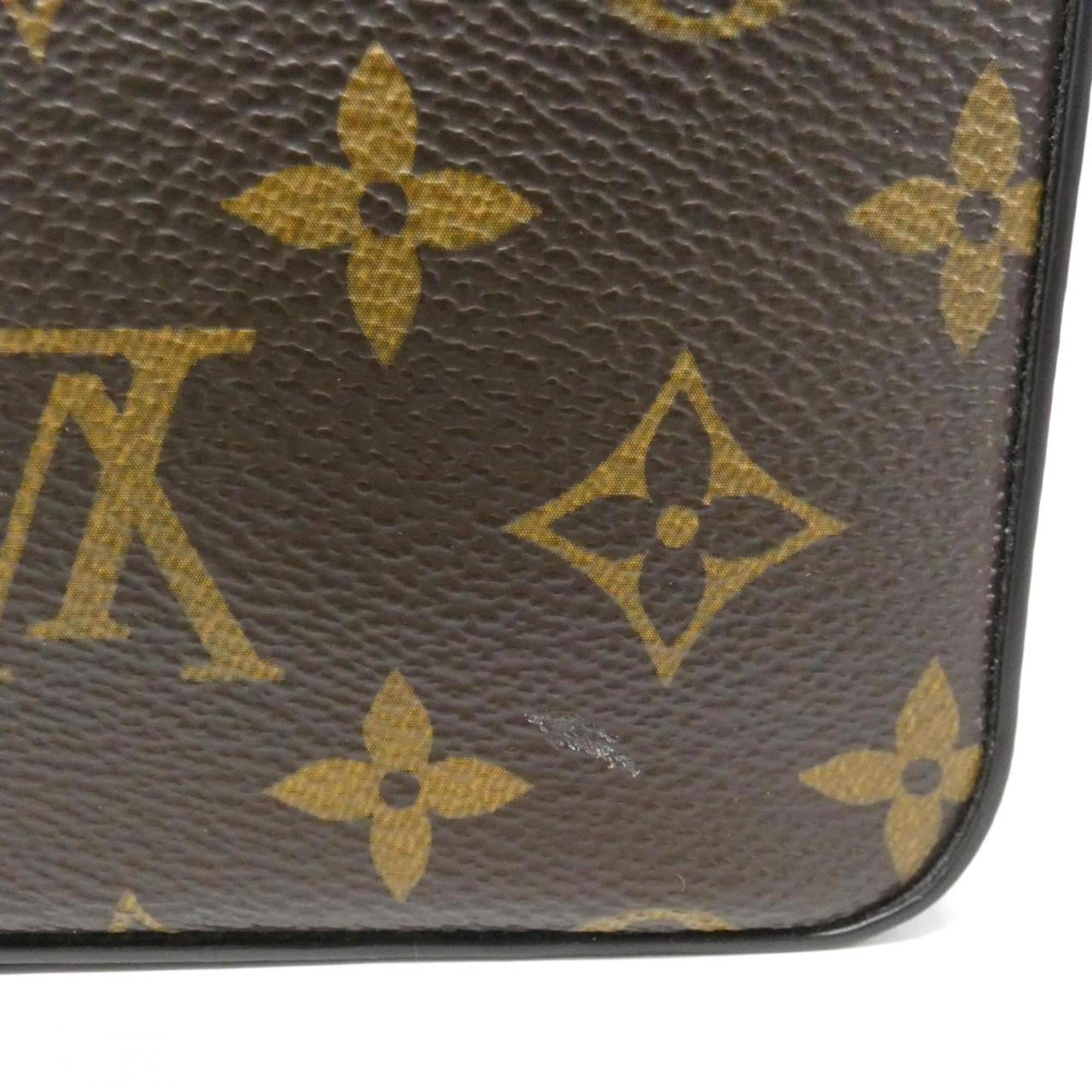 Louis Vuitton Monogram Marron Coated Canvas Pochette Shoulder Bag (Pre-Owned)