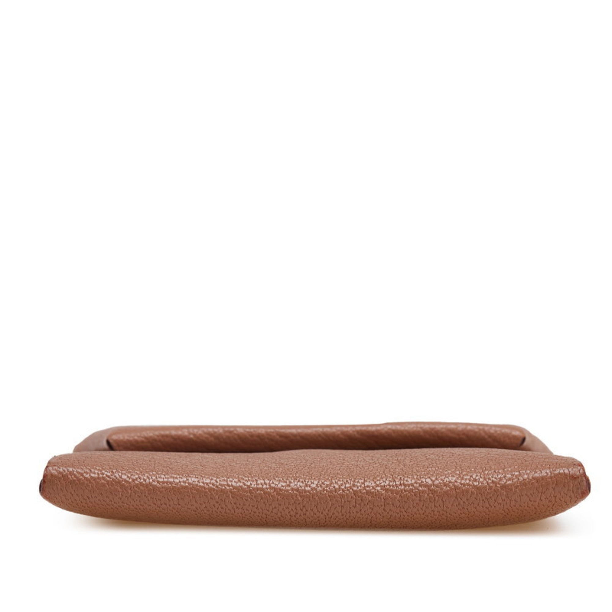 Hermes Brown Chevre Leather Coin Purse/Coin Case (Pre-Owned)
