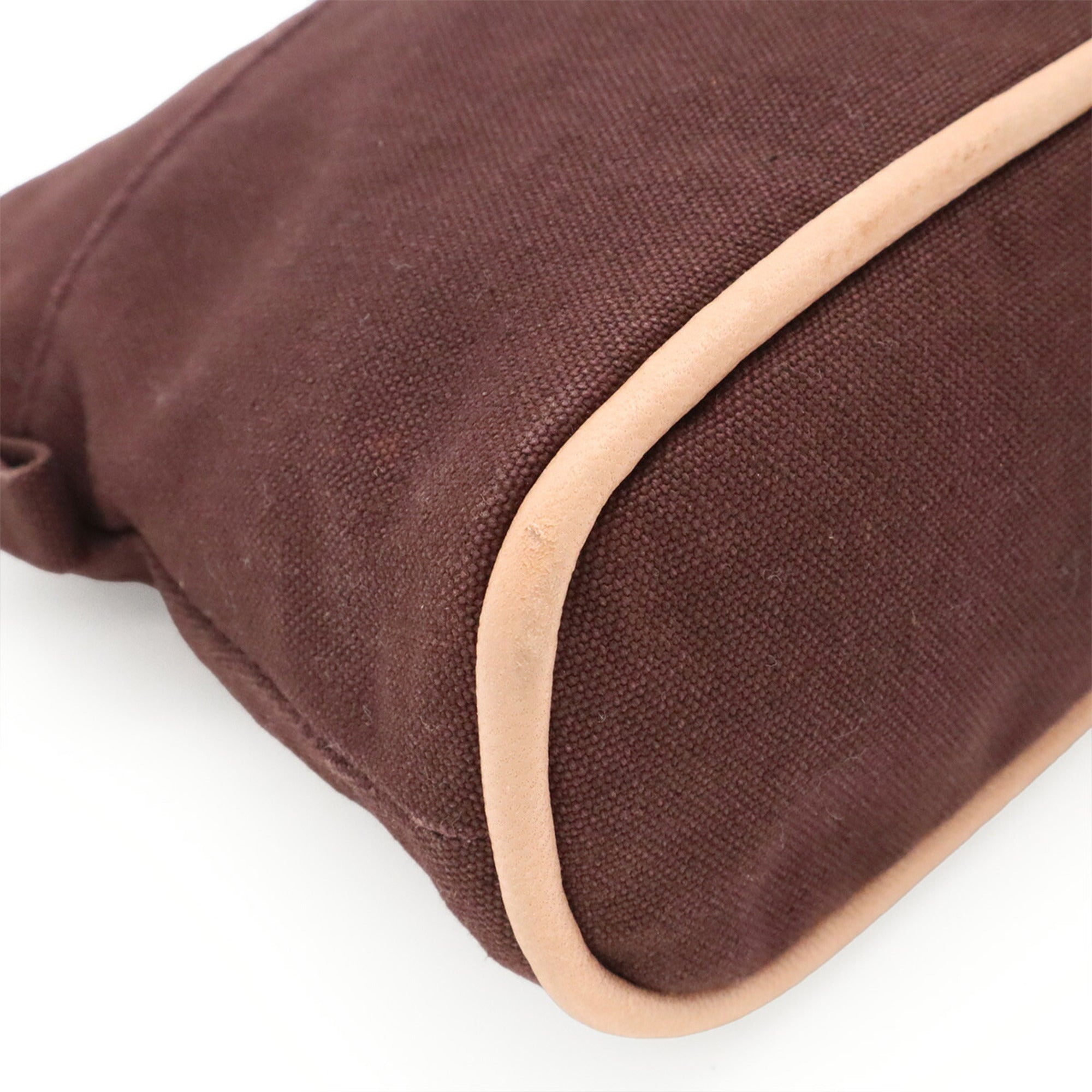 Hermes Burgundy Canvas Handbag Pouch (Pre-Owned)