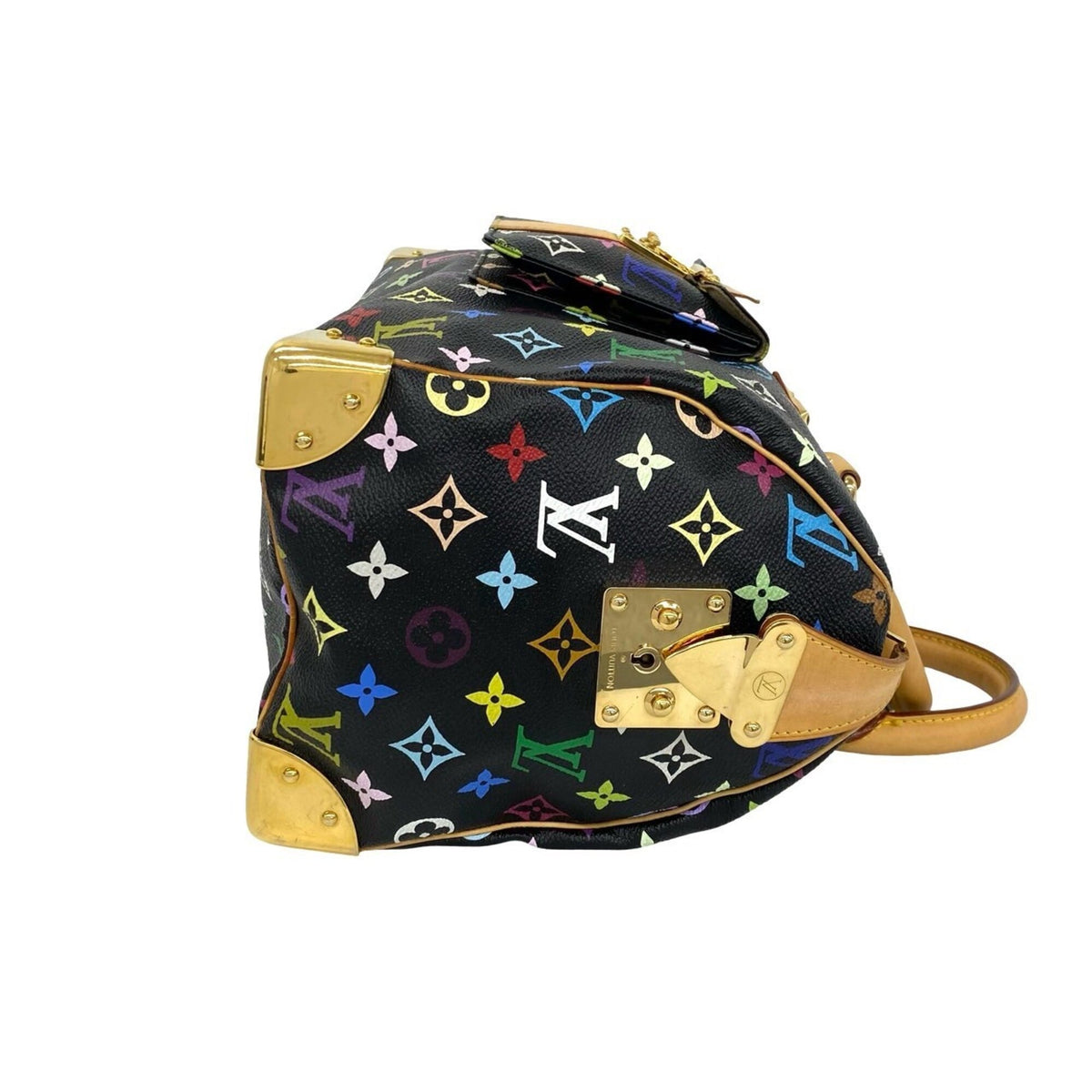 Louis Vuitton Black Leather Pvc Boston Bag Handbag (Pre-Owned)