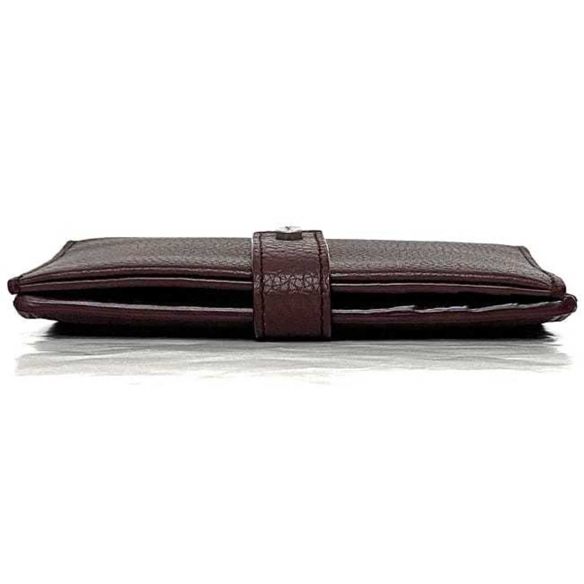 Saint Laurent Bordeaux Leather Wallet (Bi-Fold) (Pre-Owned)