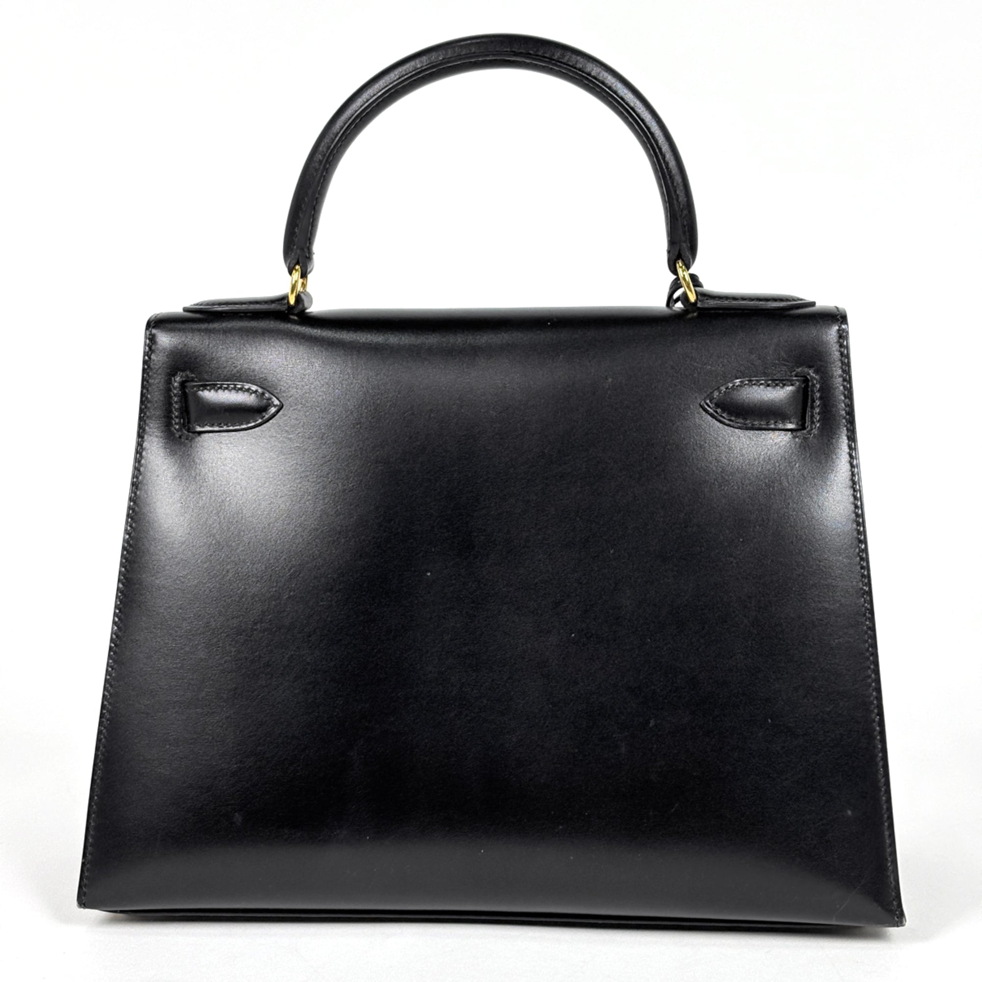 Hermes Black Box Calf Leather Handbag (Pre-Owned)