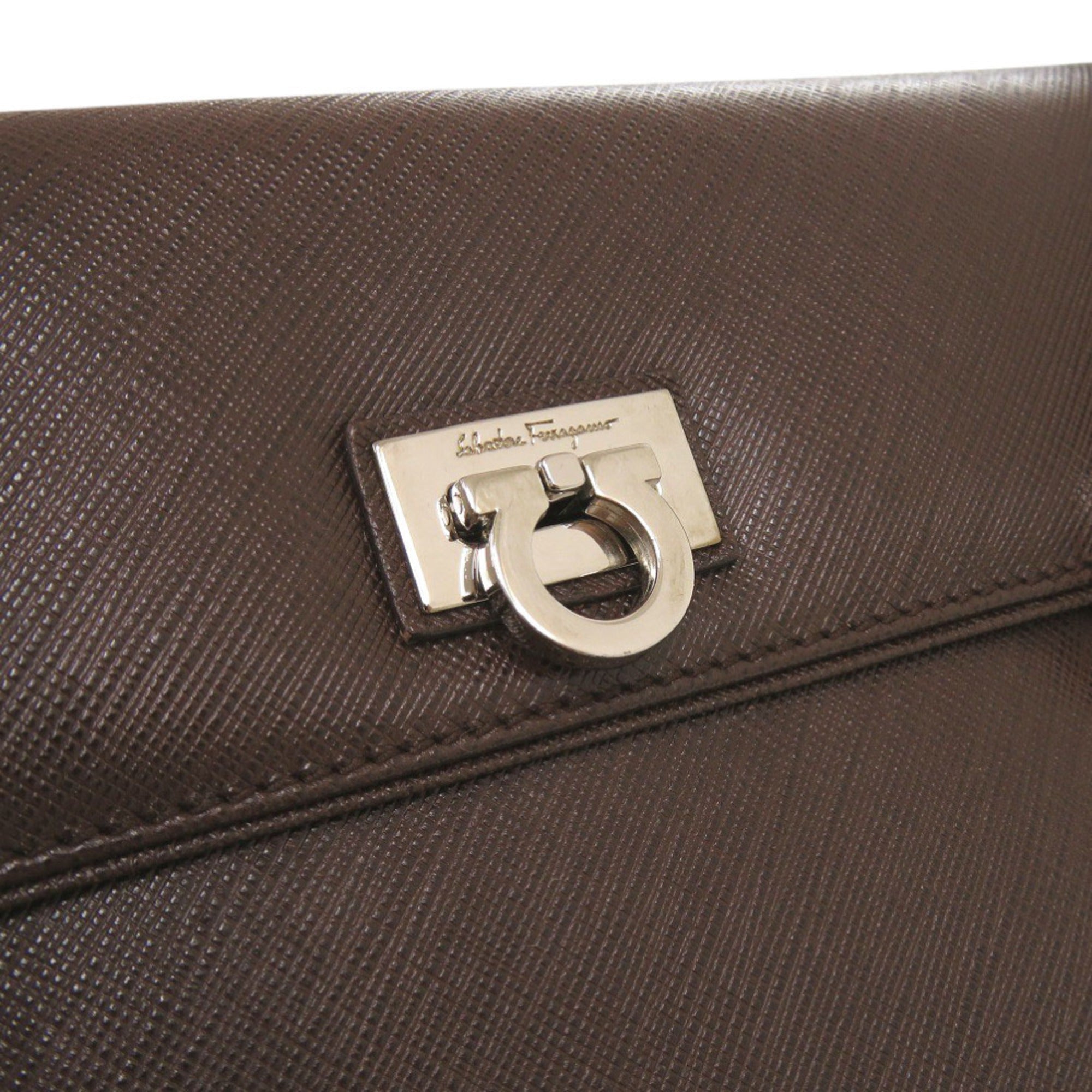 Salvatore Ferragamo Brown Leather Handbag (Pre-Owned)