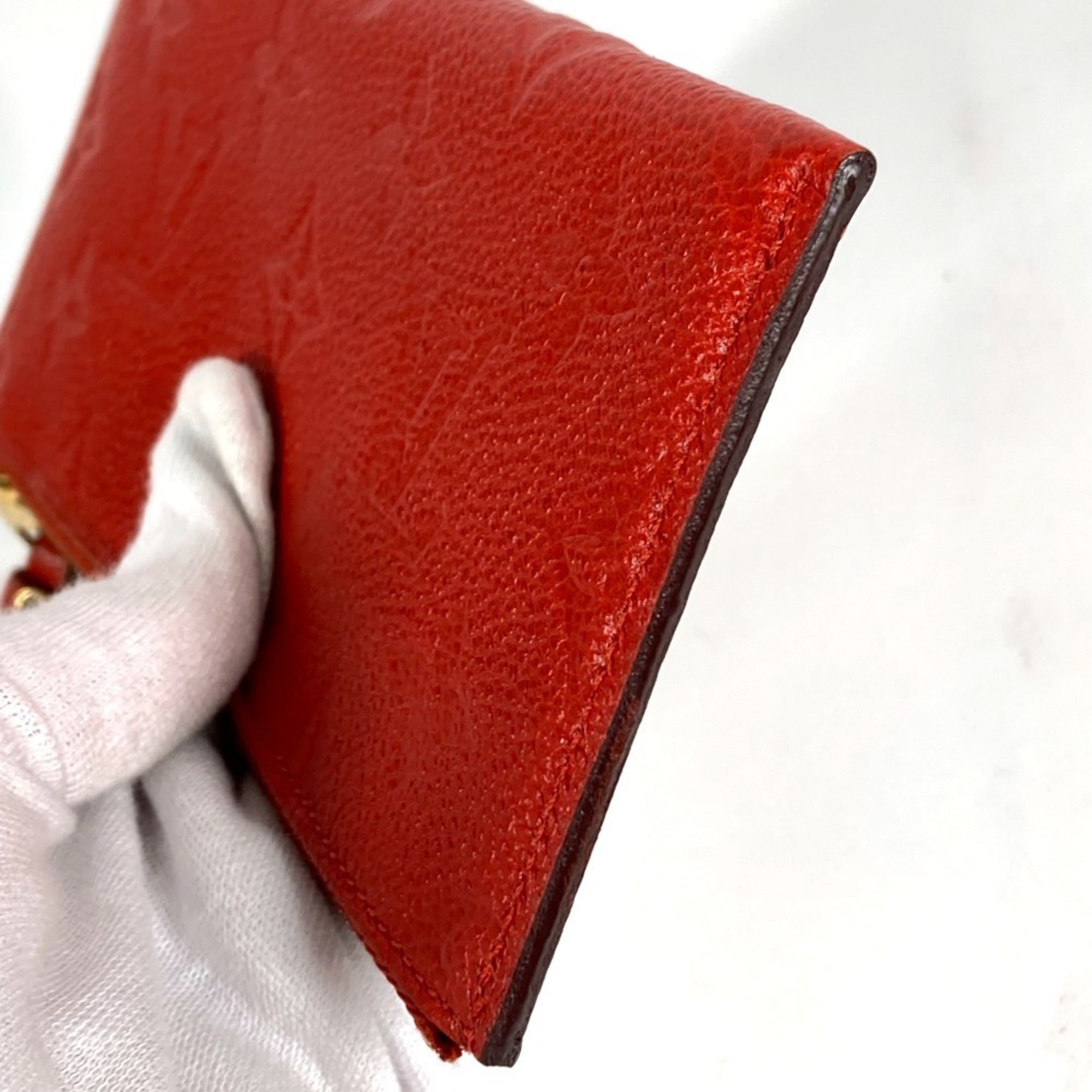 Louis Vuitton Auriane Red Color Monogram Empreinte Long Wallet (Bi-Fold) (Pre-Owned)