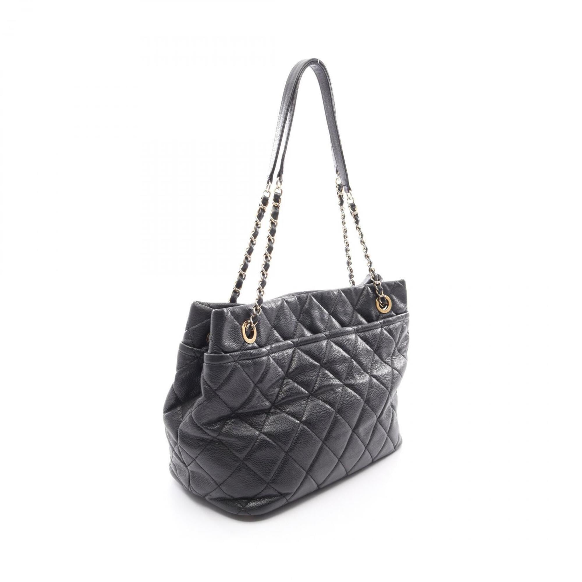 Chanel Black Grained Calfskin Handbag Tote Bag (Pre-Owned)