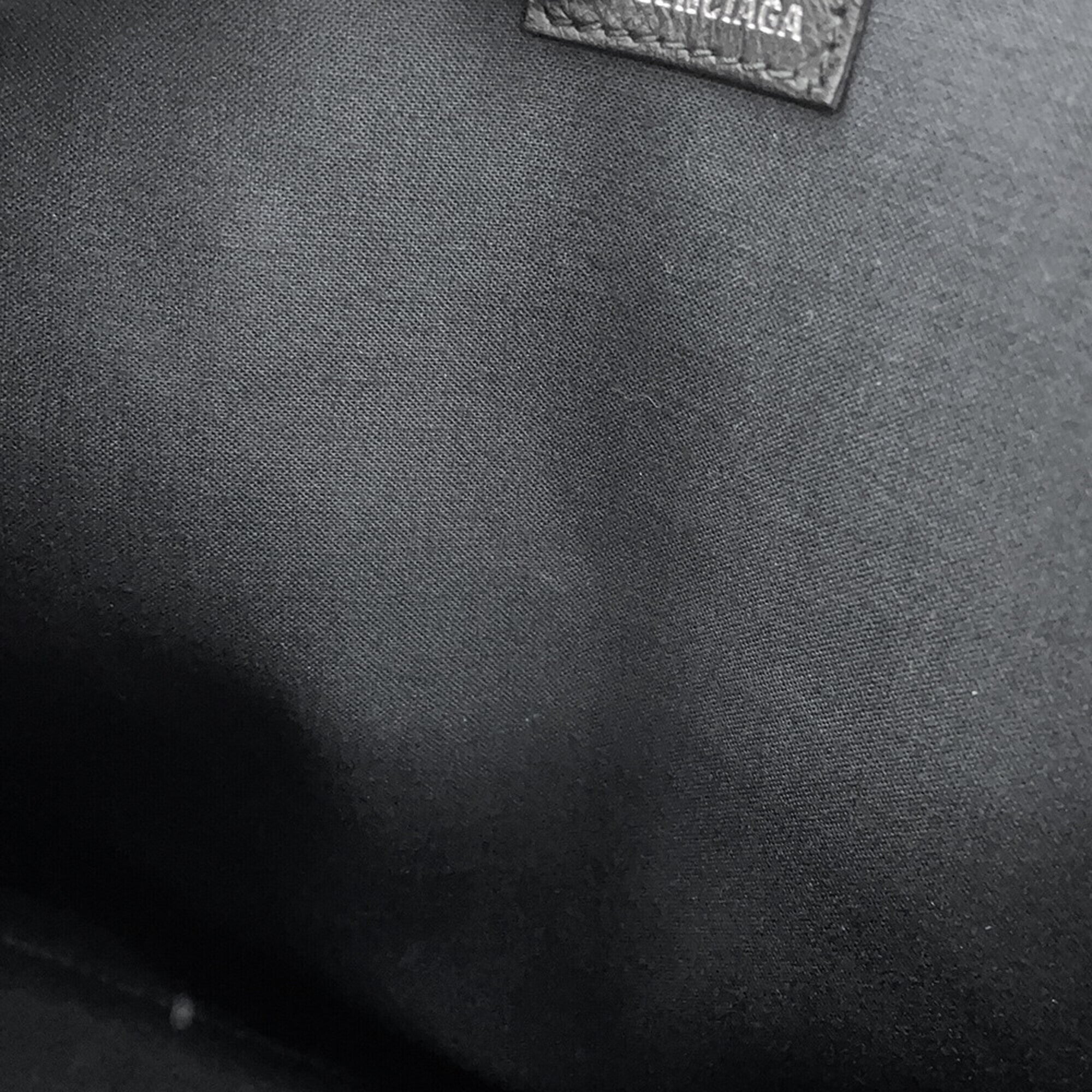 Balenciaga Black Canvas Leather Handbag Tote Bag (Pre-Owned)