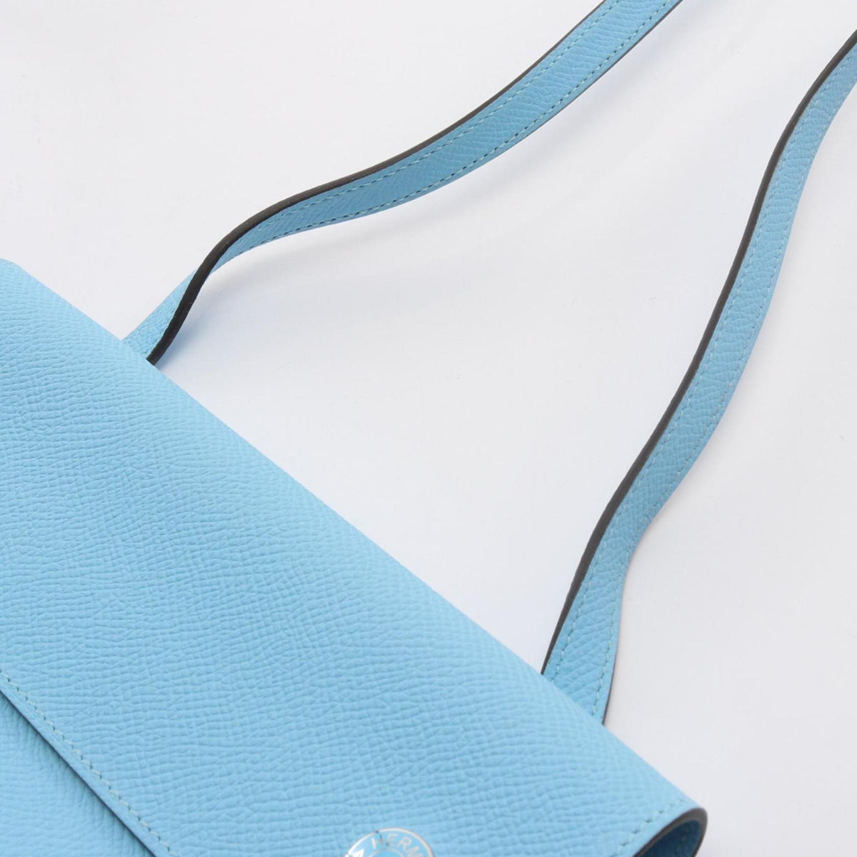 Hermes Blue Celeste Epsom Leather Leather Handbag Shoulder Bag (Pre-Owned)