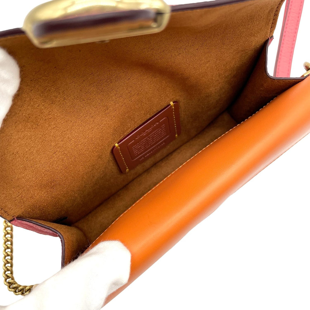 Coach Orange Pink Leather Shoulder Bag (Pre-Owned)