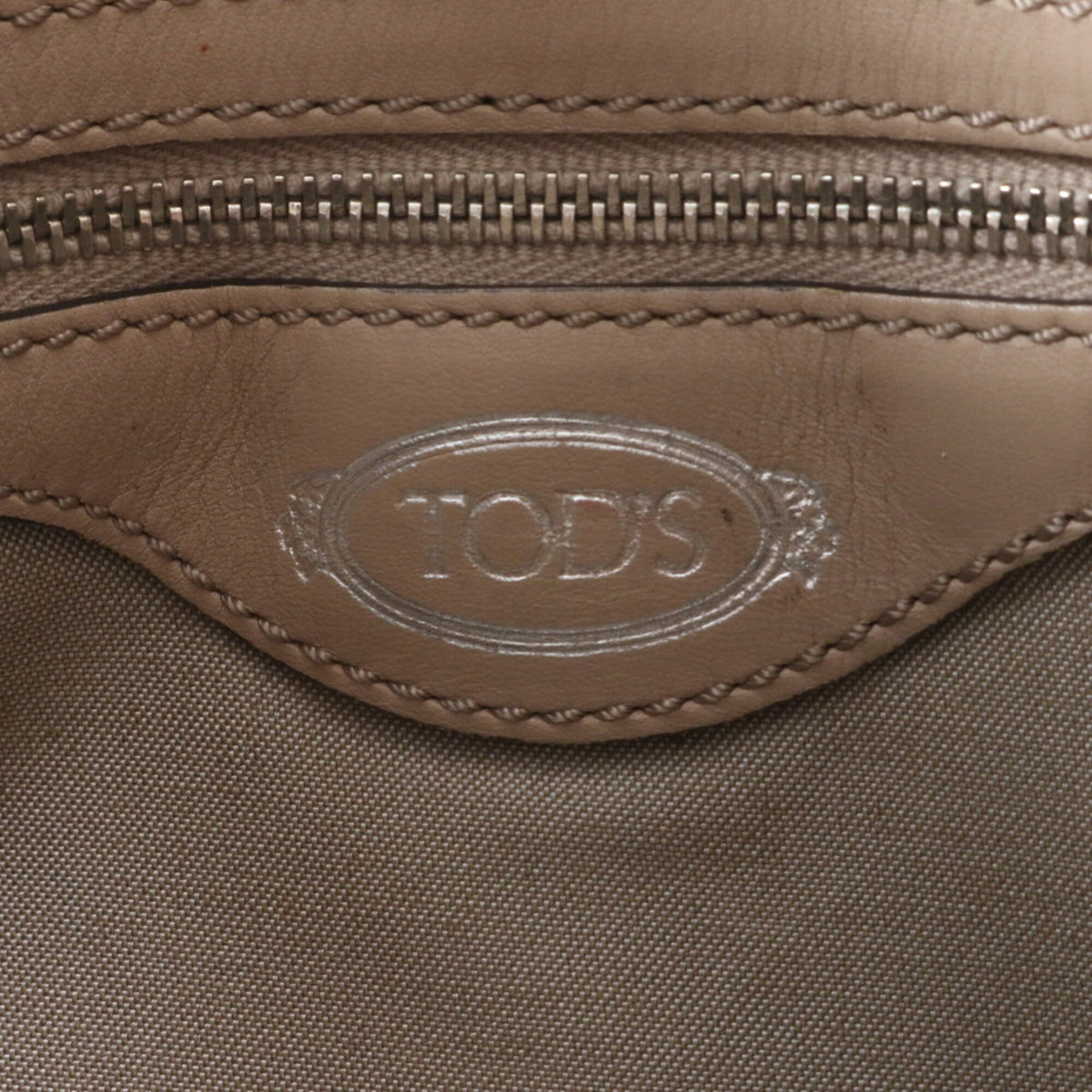 Tod's Beige Brown Leather Handbag Shoulder Bag Tote Bag (Pre-Owned)