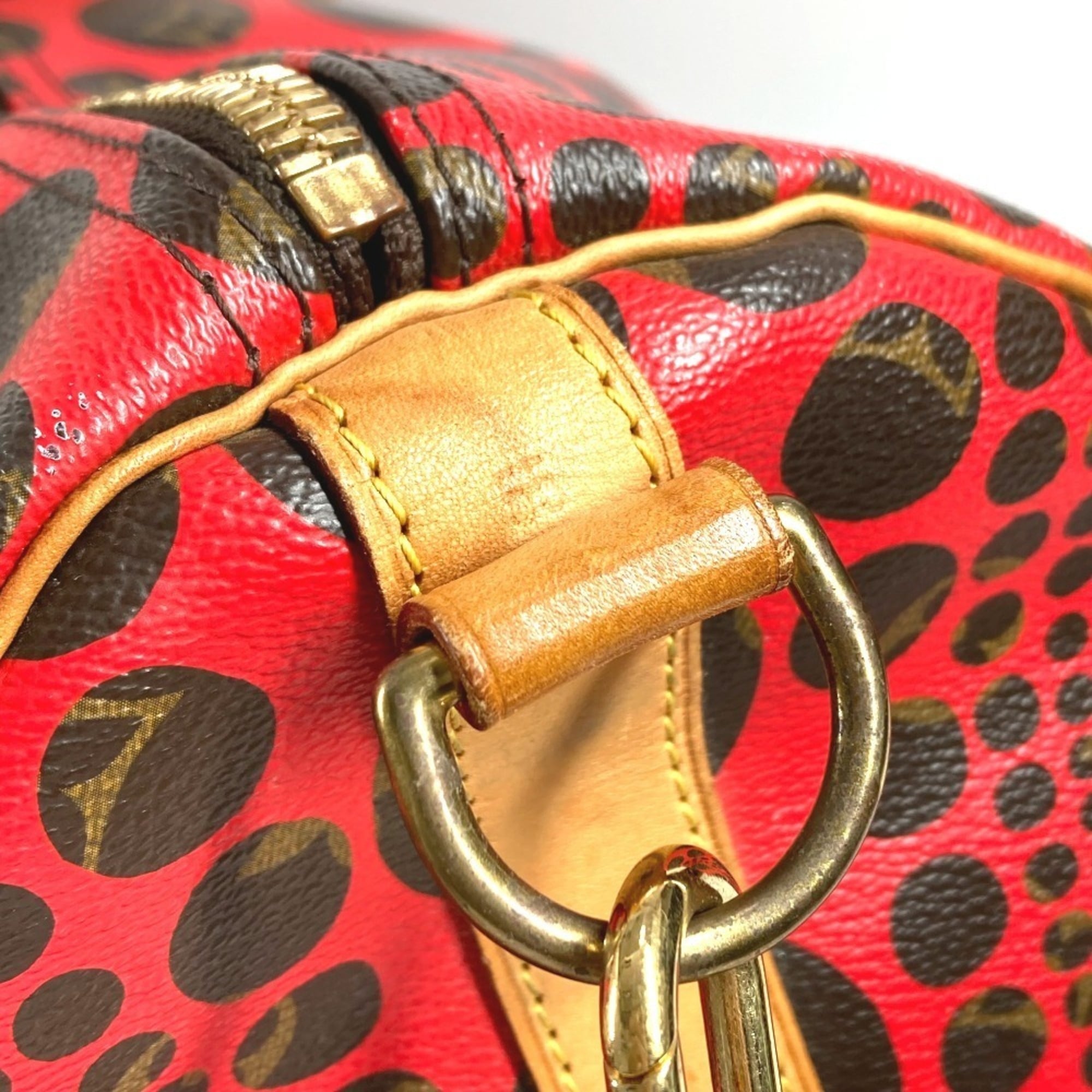 Louis Vuitton Red Color Monogram Canvas Boston Bag Shoulder Bag (Pre-Owned)