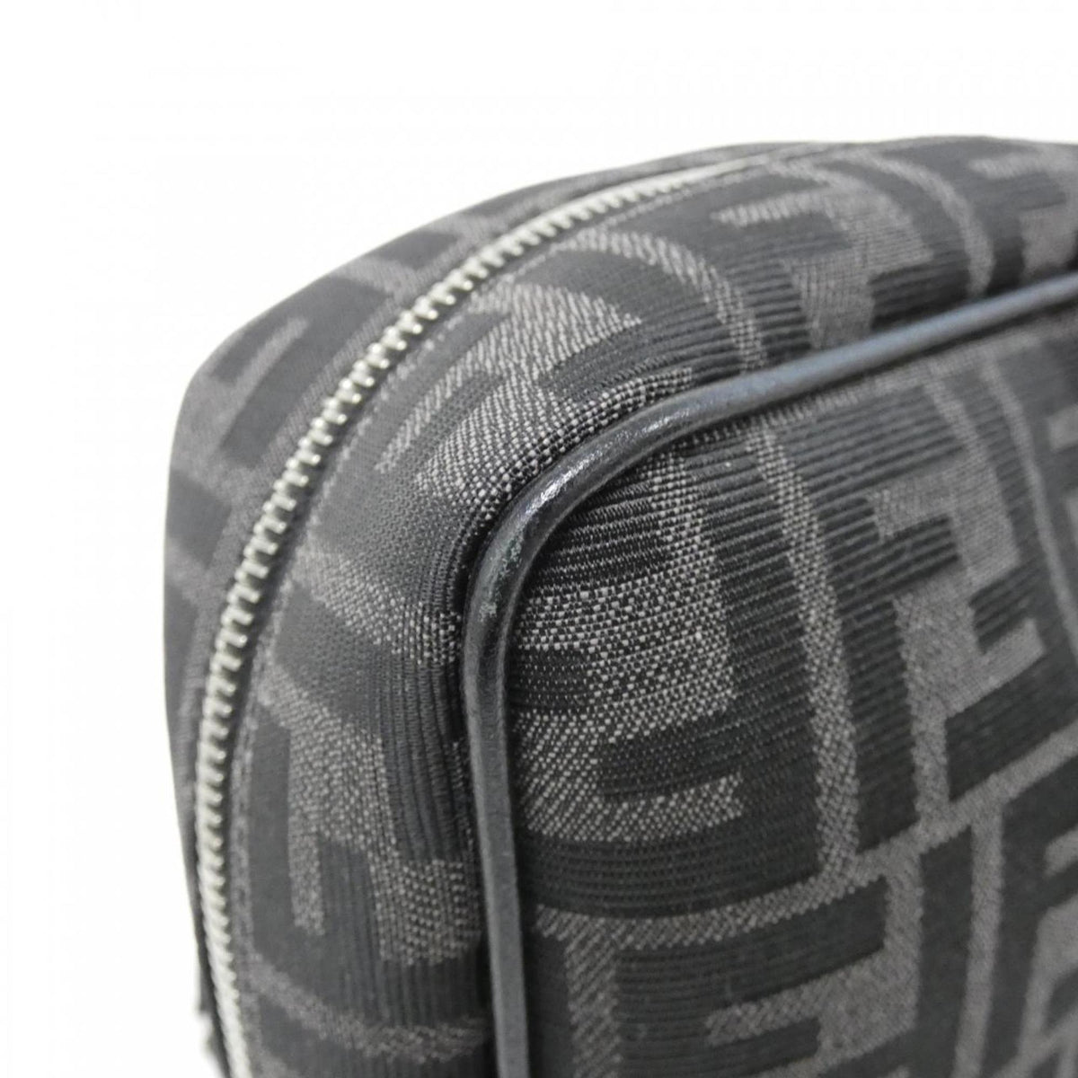 Fendi Silver Canvas Leather Shoulder Bag (Pre-Owned)