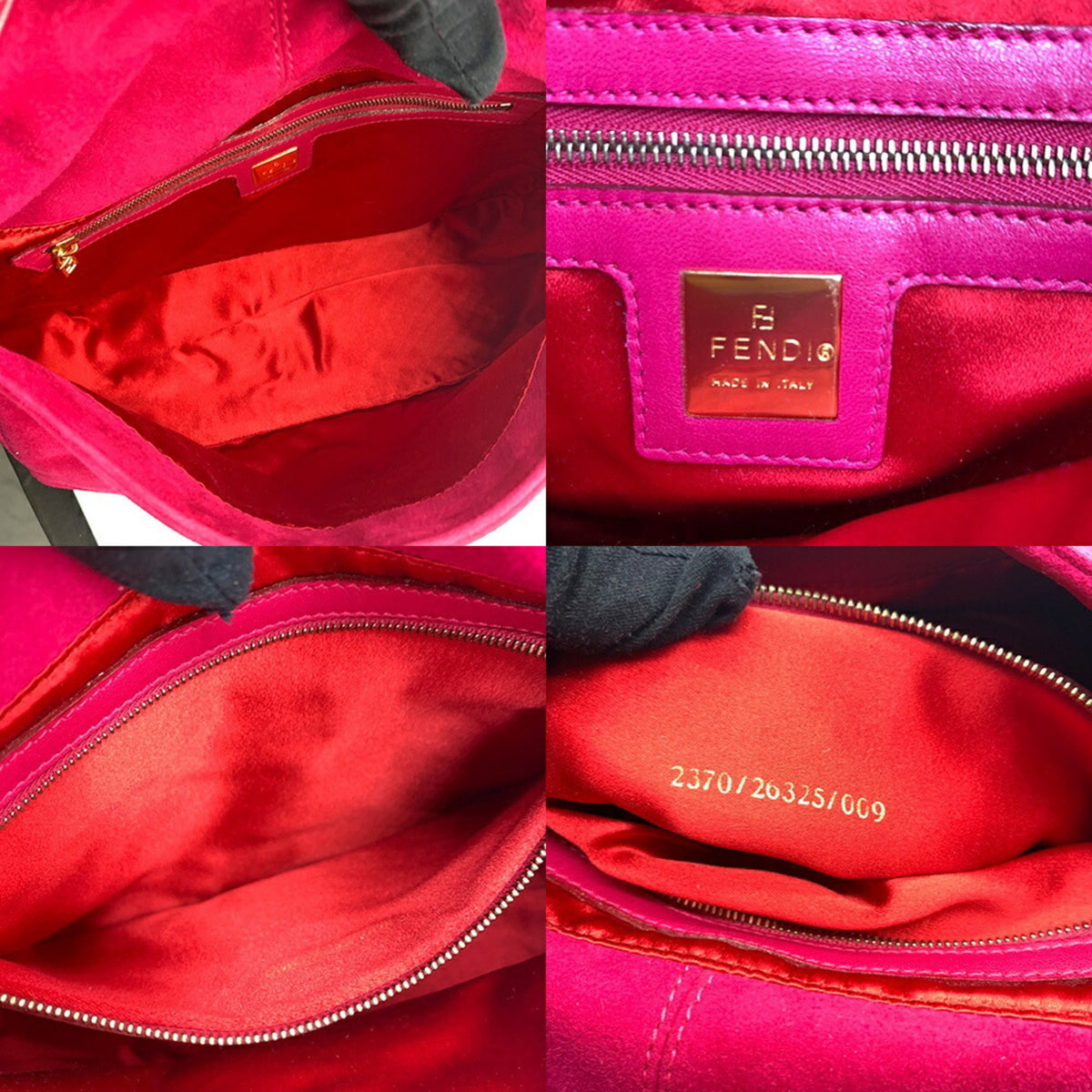 Fendi Pink Pink Red Suede Leather Handbag (Pre-Owned)