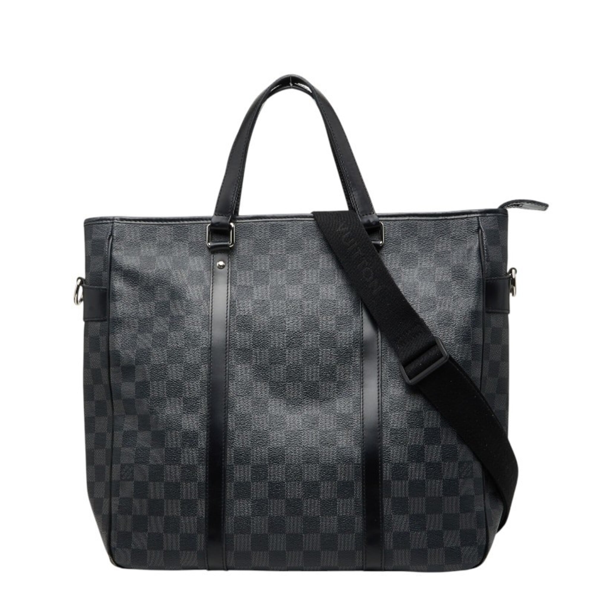Louis Vuitton Black Pvc Leather Shoulder Bag Tote Bag (Pre-Owned)