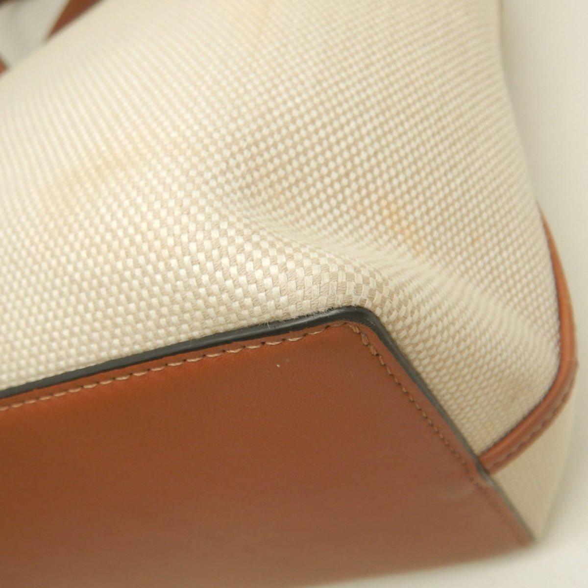Loewe Beige Brown Canvas Leather Tote Bag (Pre-Owned)