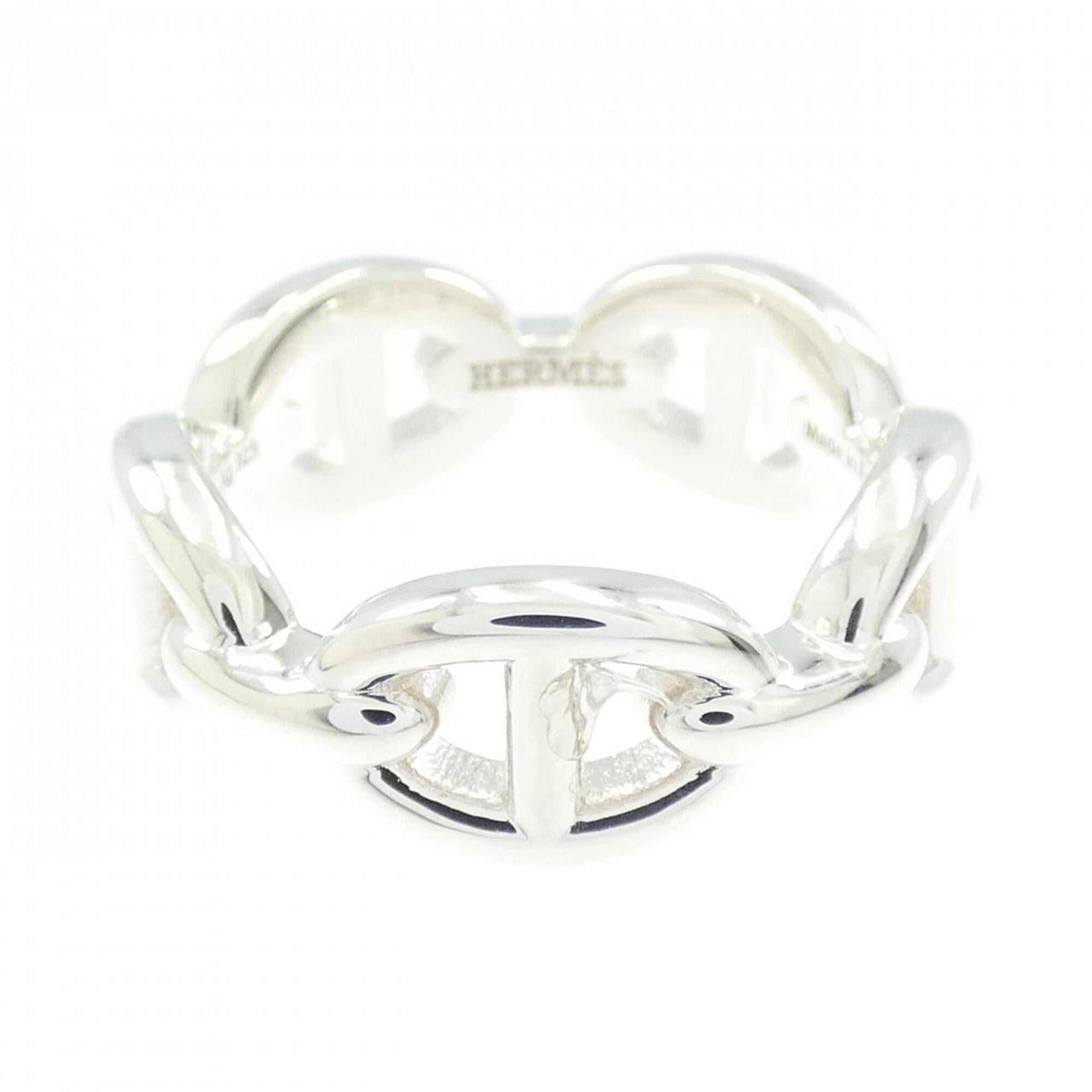 Hermes Silver 925 Band Ring (Pre-Owned)