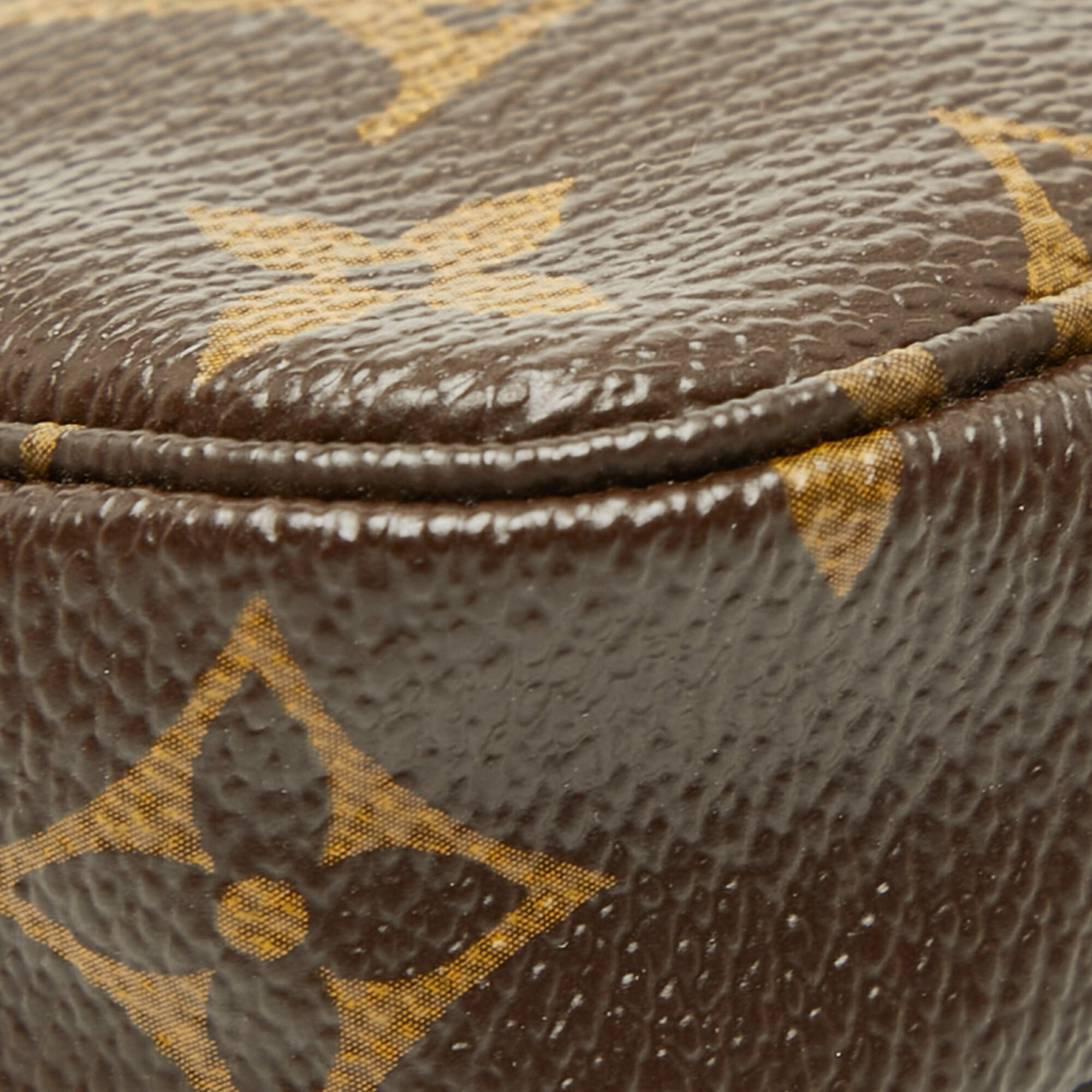 Louis Vuitton Brown Pvc Leather Handbag Pochette Pouch (Pre-Owned)