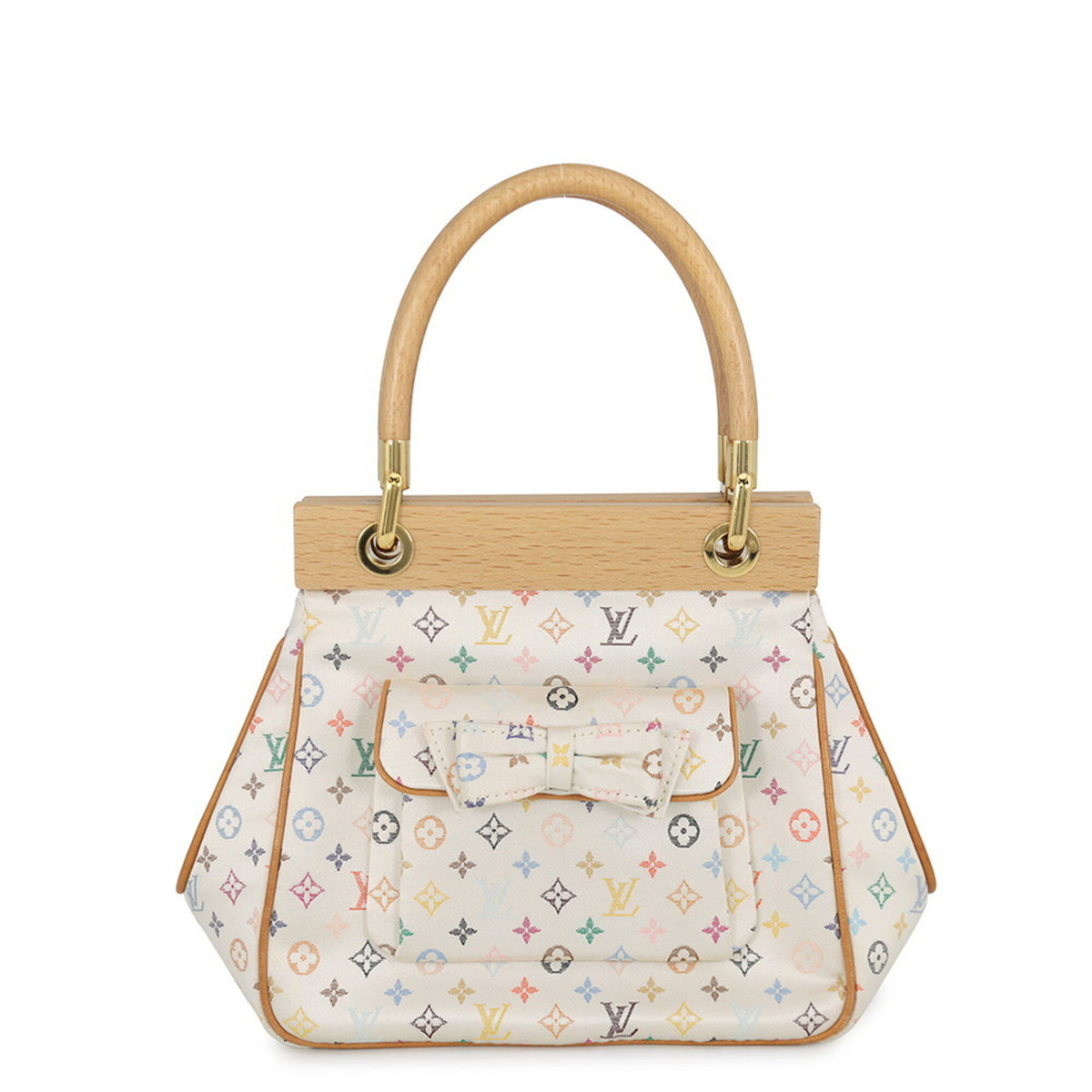 Louis Vuitton Blanc Monogram Satin Handbag (Pre-Owned)