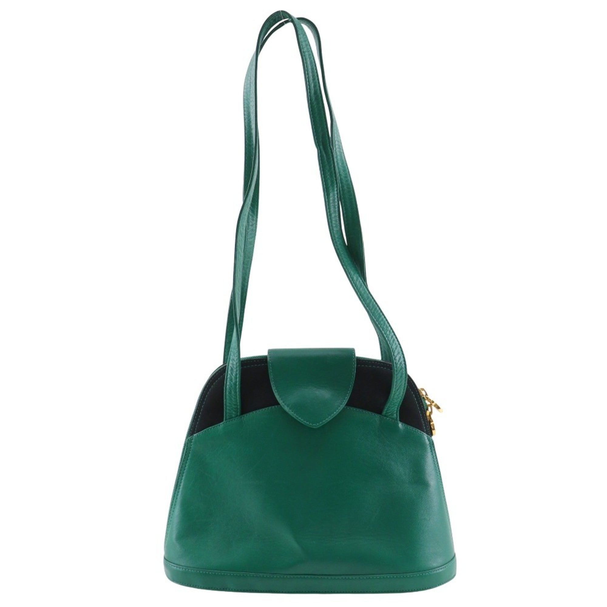 Bally Black Green Leather Tote Bag (Pre-Owned)