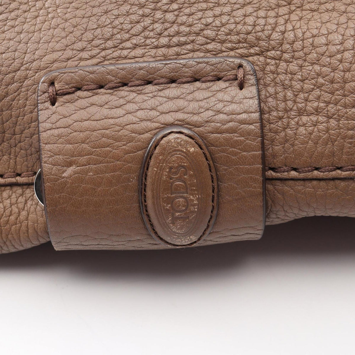 Tod's Gray Leather Handbag Tote Bag (Pre-Owned)