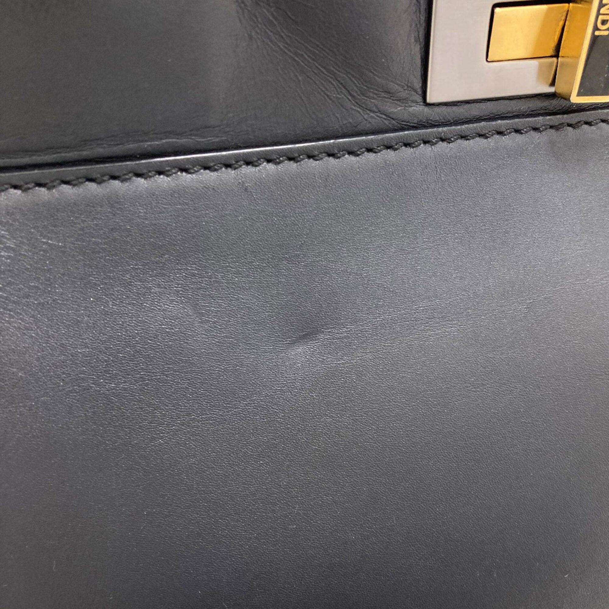 Fendi Peekaboo Black Leather Handbag (Pre-Owned)