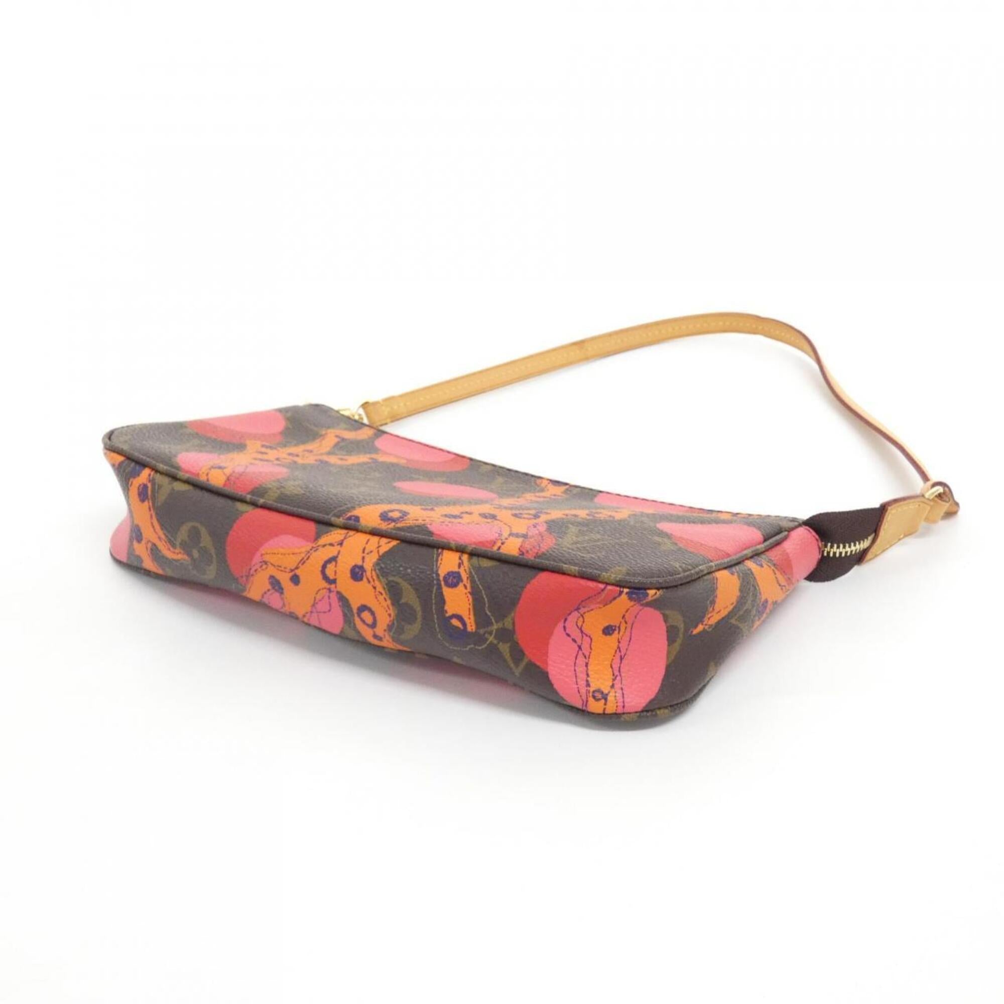 Louis Vuitton Marron Coated Canvas Pochette Pouch (Pre-Owned)
