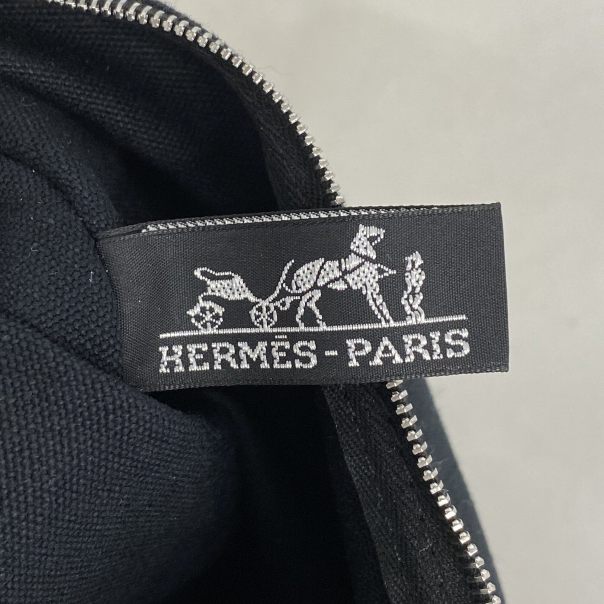 Hermes Black Canvas Tote Bag (Pre-Owned)