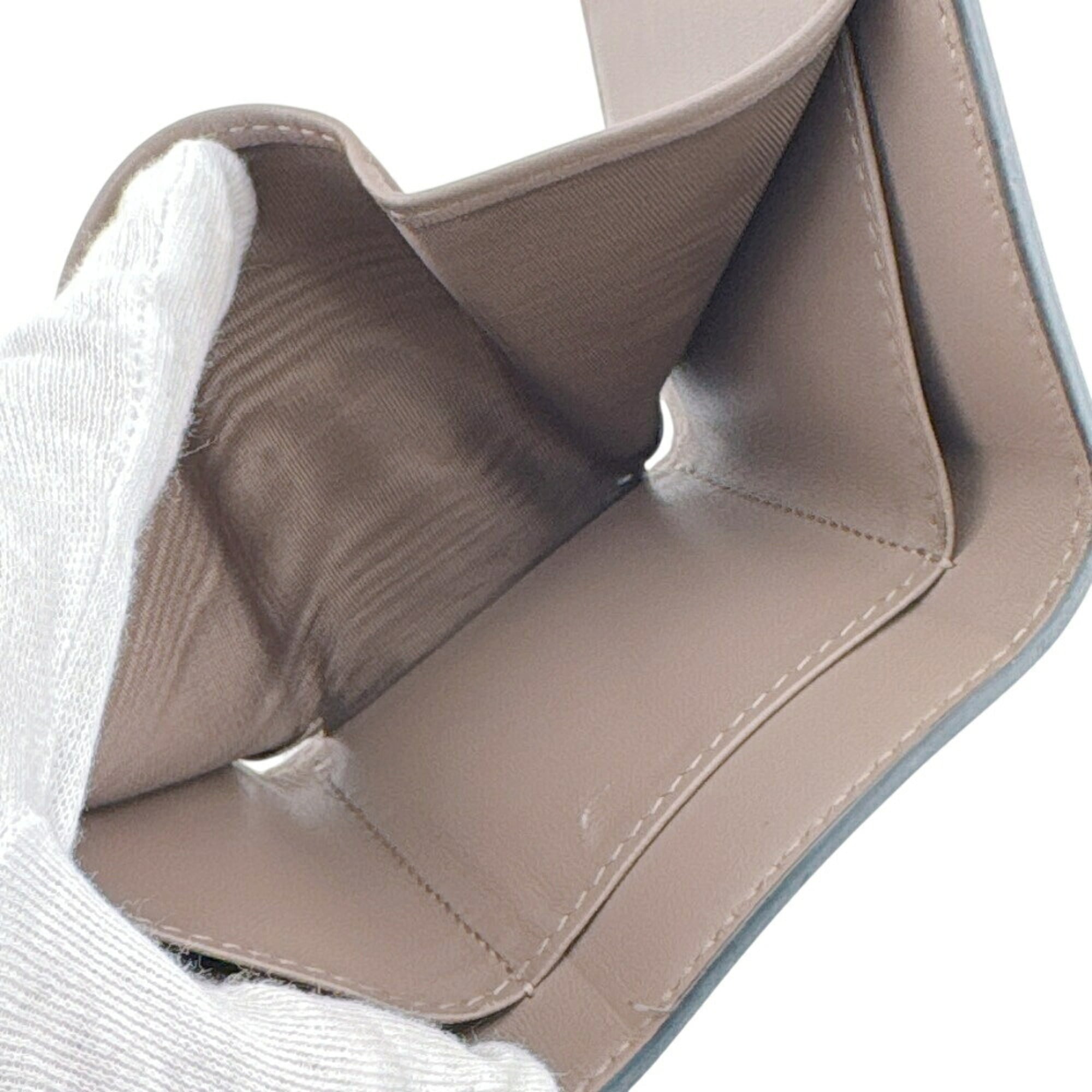 Christian Dior Brown Leather Wallet (Tri-Fold) (Pre-Owned)
