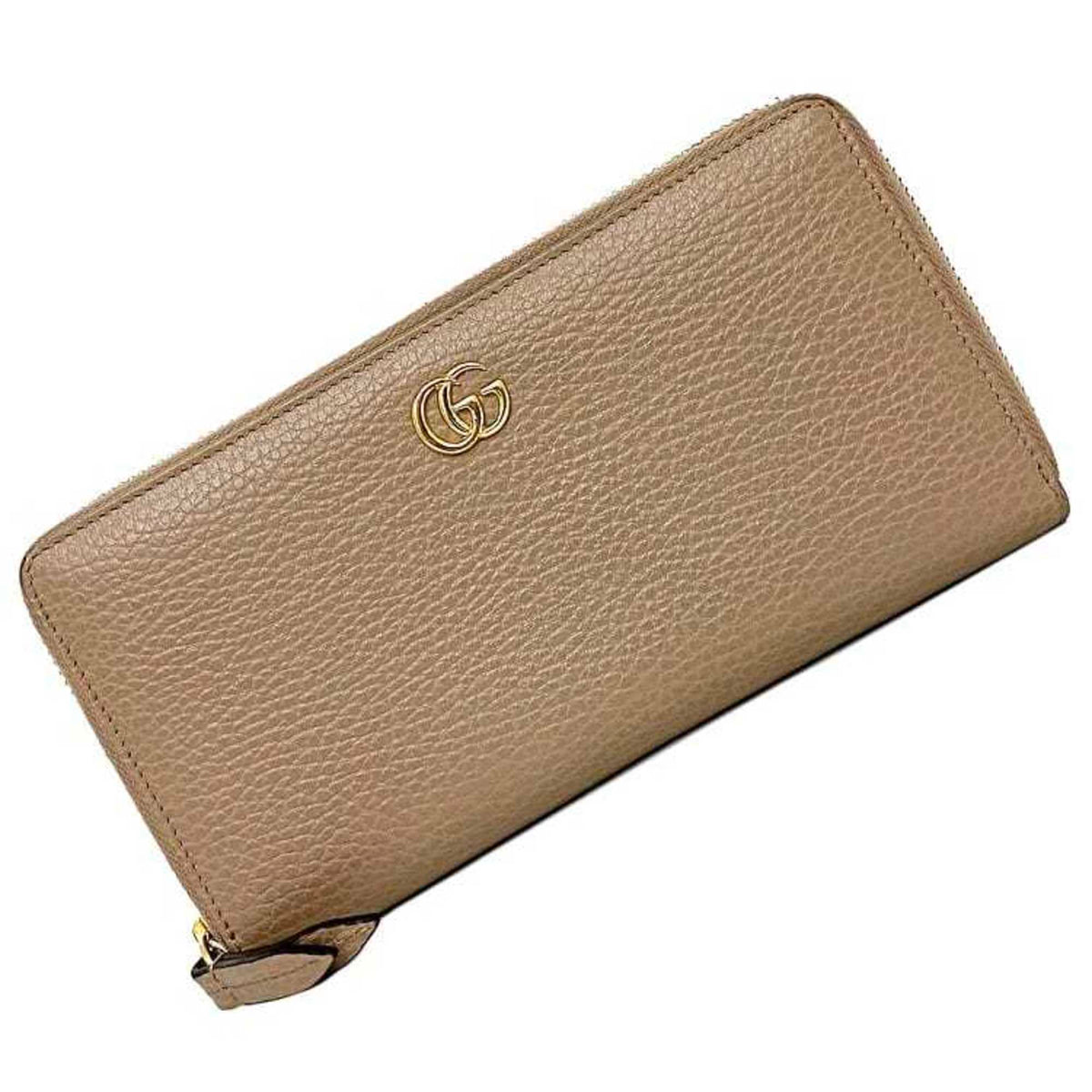 Gucci Pink Beige Leather Long Wallet (Bi-Fold) (Pre-Owned)