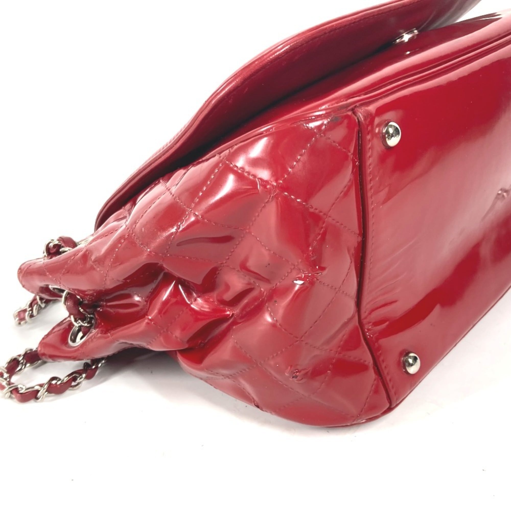 Chanel Pink Red Color Leather Shoulder Bag (Pre-Owned)