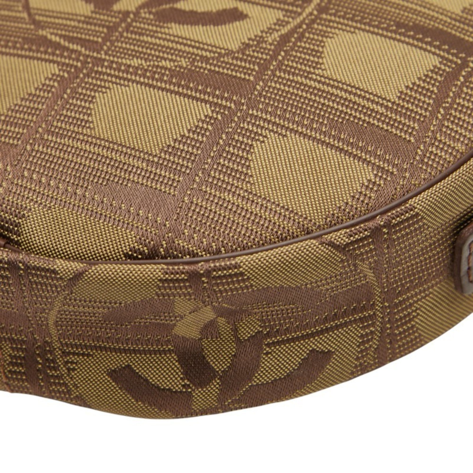 Chanel Brown Khaki Canvas Leather Pouch (Pre-Owned)