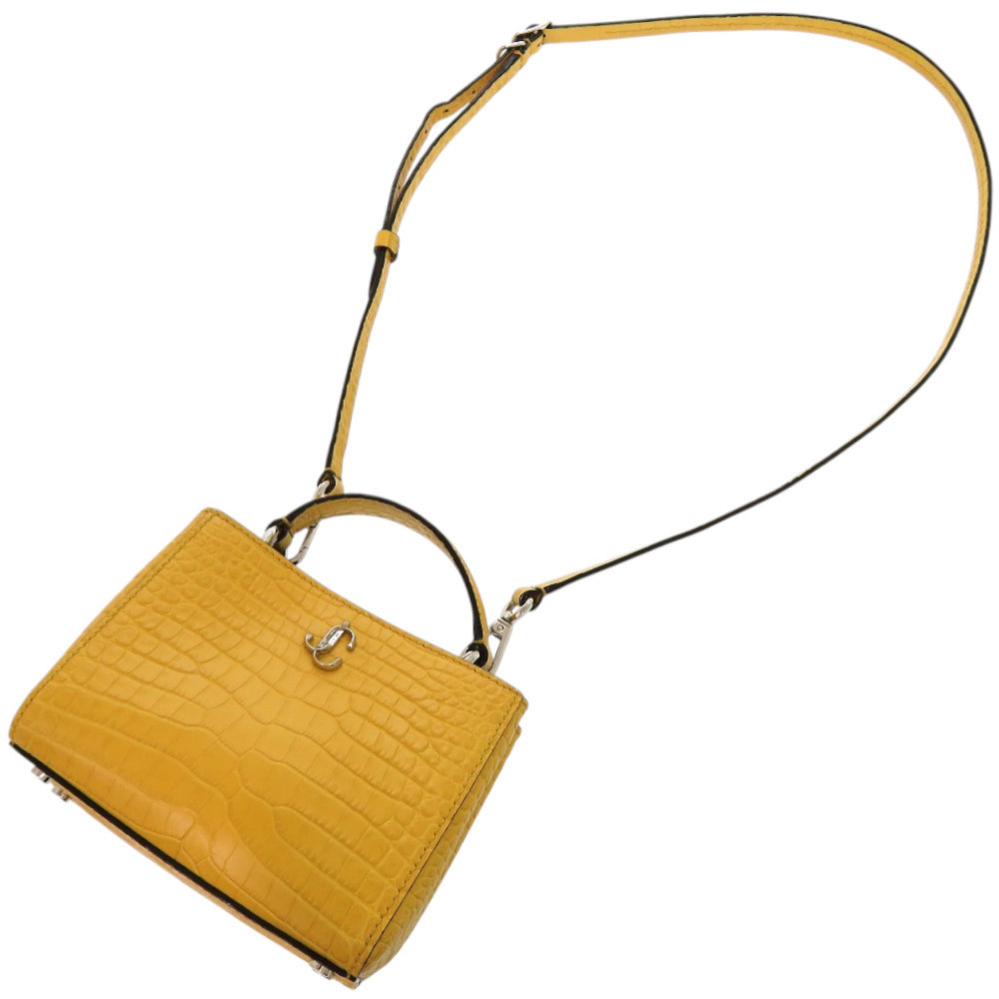 Jimmy Choo Gray Yellow Patent Leather Handbag (Pre-Owned)