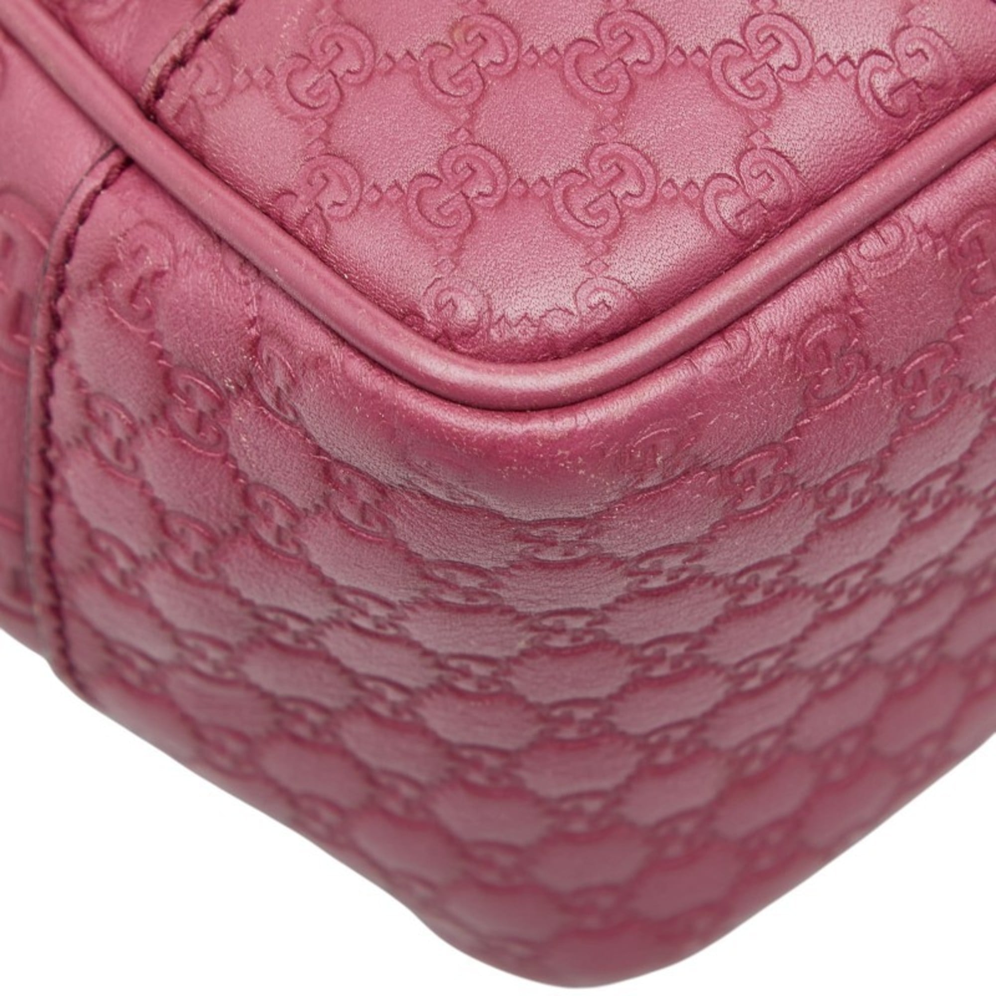 Gucci Purple Leather Handbag Shoulder Bag (Pre-Owned)