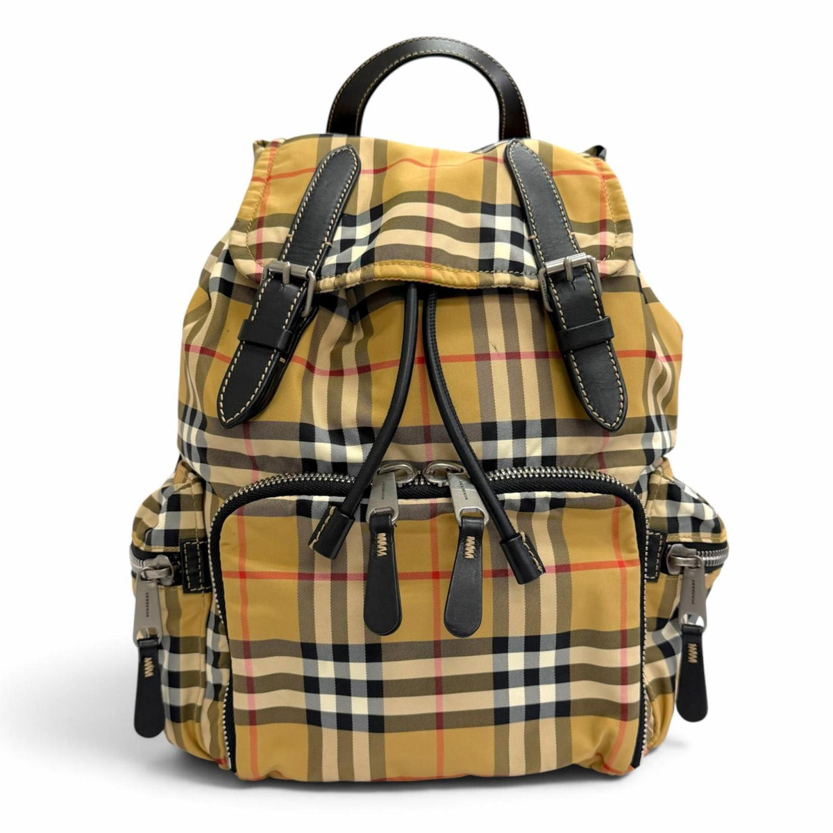 Burberry Beige Polyamide Leather Backpack (Pre-Owned)