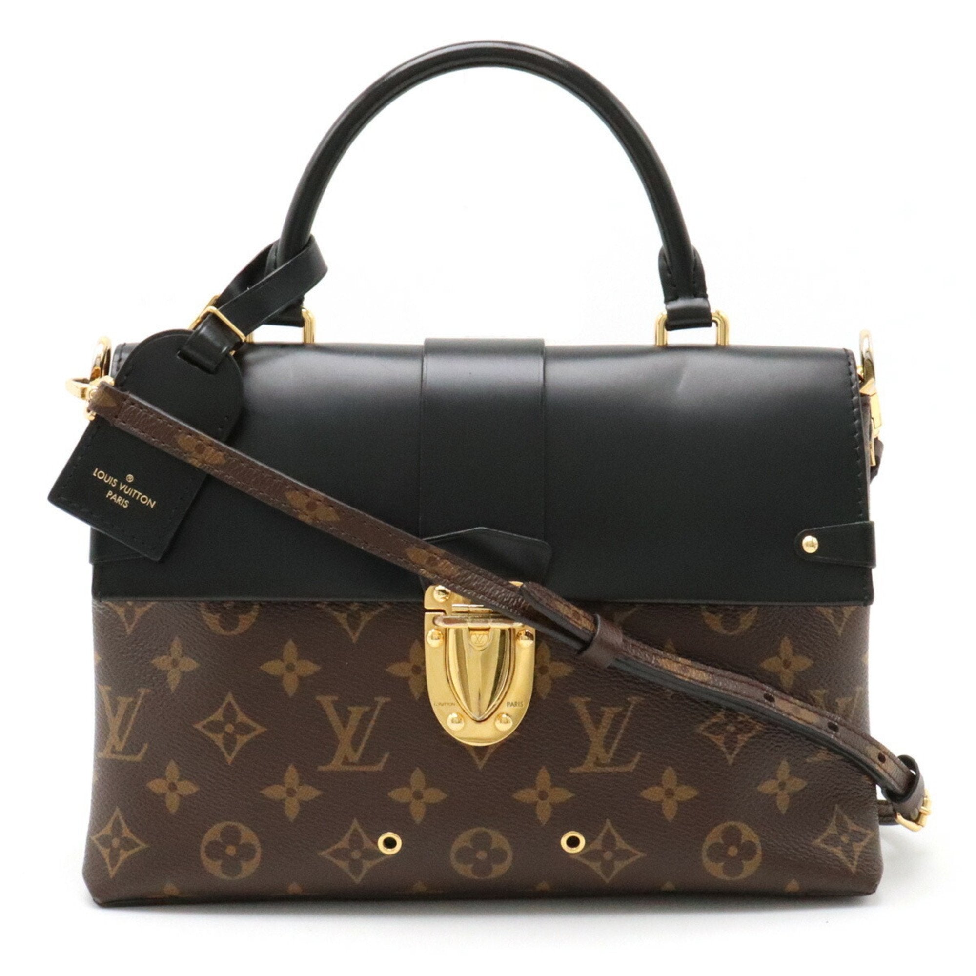Louis Vuitton Noir Monogram Leather Handbag Shoulder Bag (Pre-Owned)