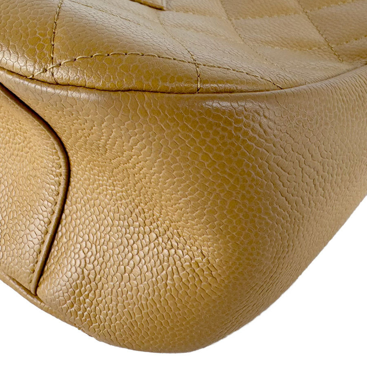 Chanel Beige Grained Calfskin Shoulder Bag (Pre-Owned)