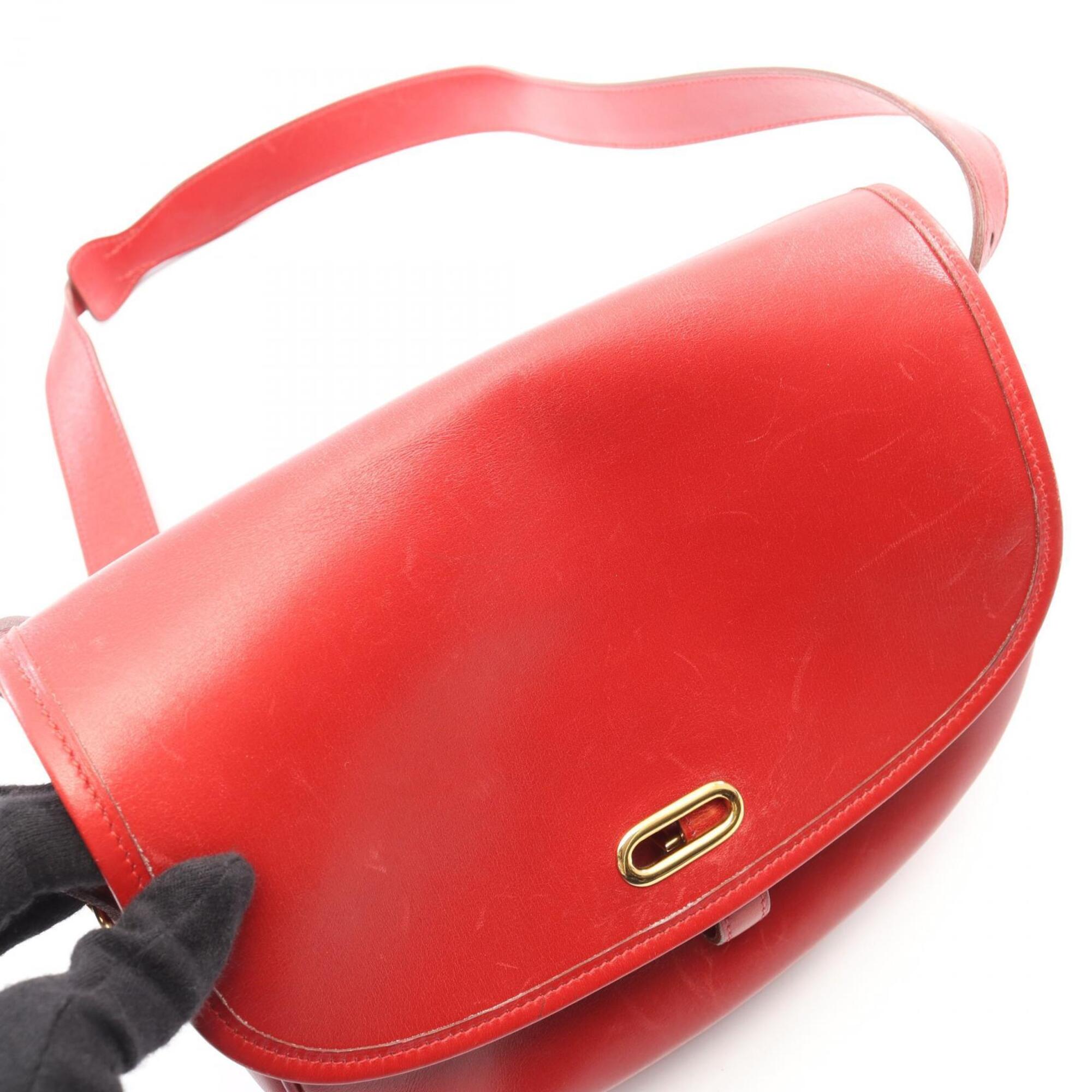 Hermes Red Color Rouge Vif Box Calf Leather Leather Handbag Shoulder Bag (Pre-Owned)