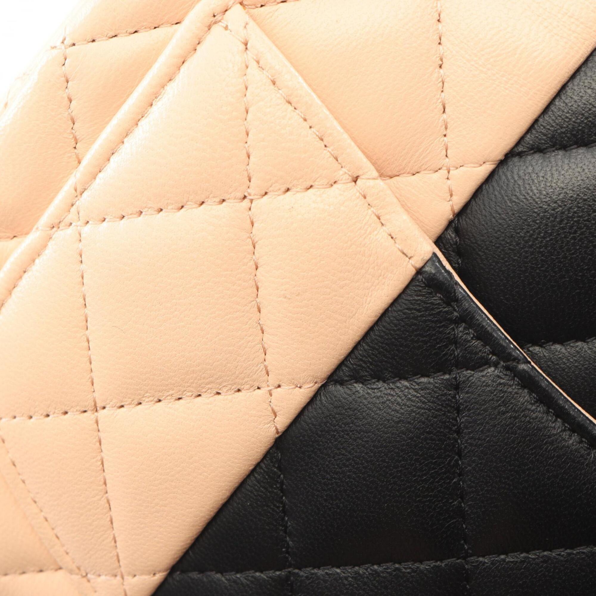 Chanel Black Pink Leather Handbag Shoulder Bag (Pre-Owned)