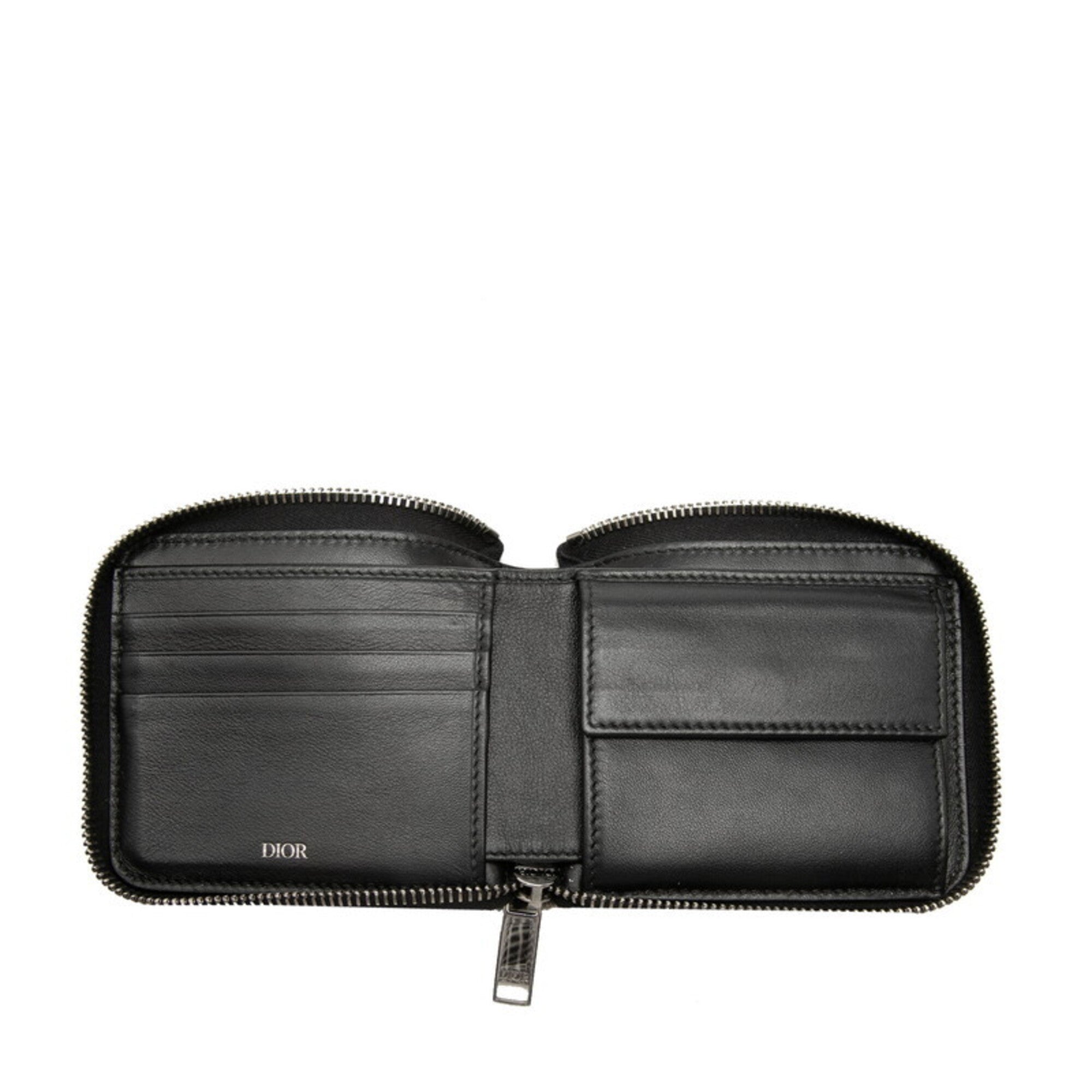 Christian Dior Beige Navy Canvas Wallet (Bi-Fold) (Pre-Owned)