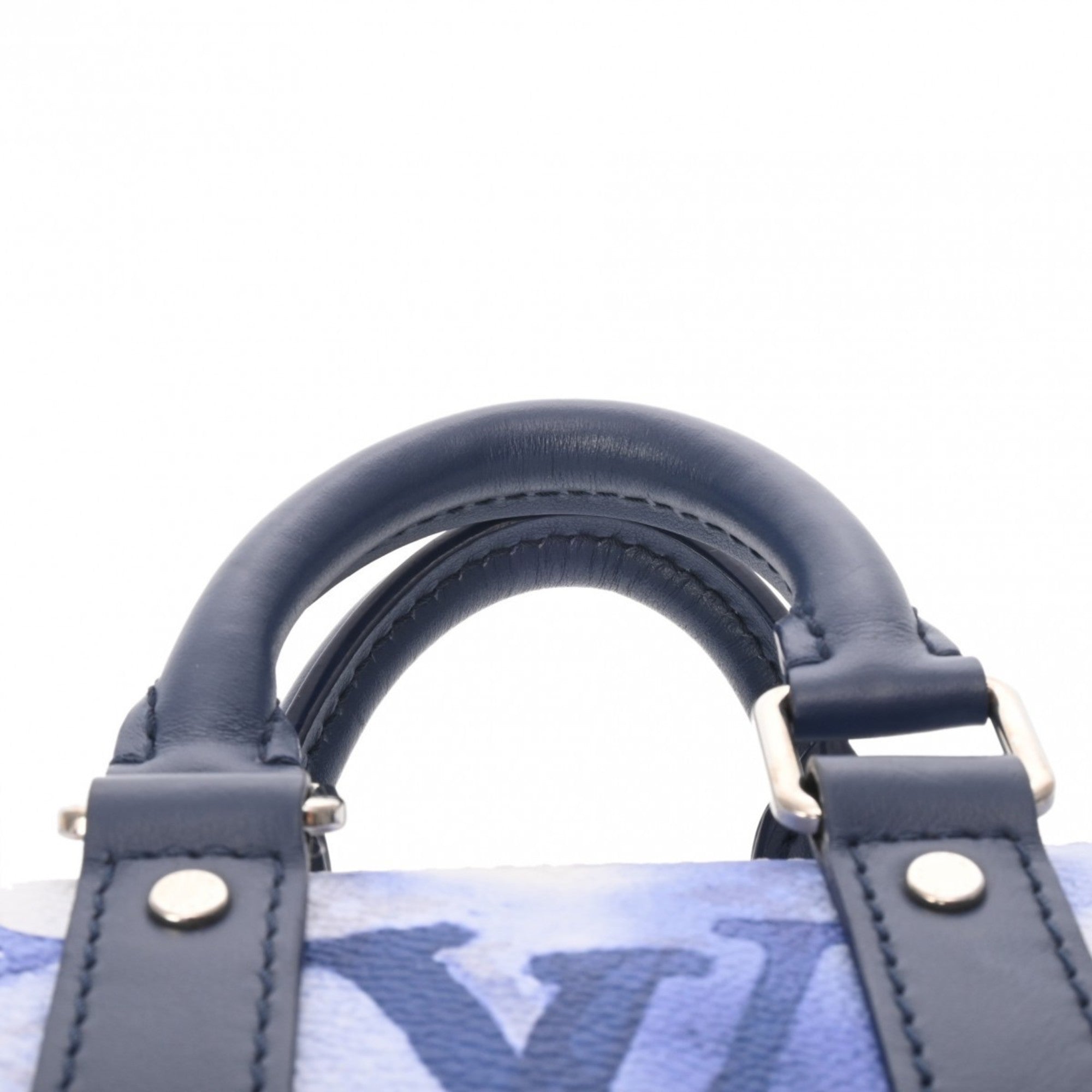 Louis Vuitton Blue White Monogram Canvas Handbag (Pre-Owned)