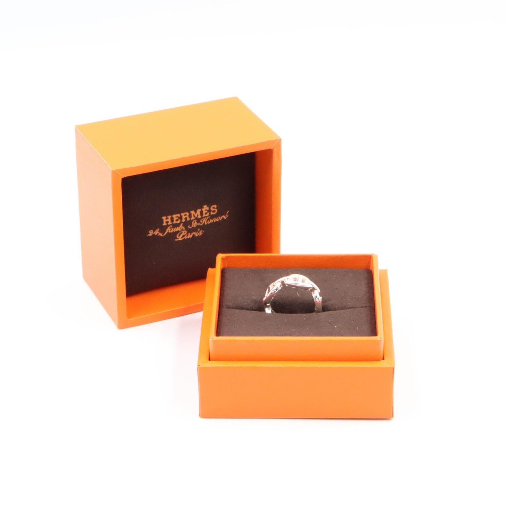 Hermes Silver Silver 925 Band Ring (Pre-Owned)