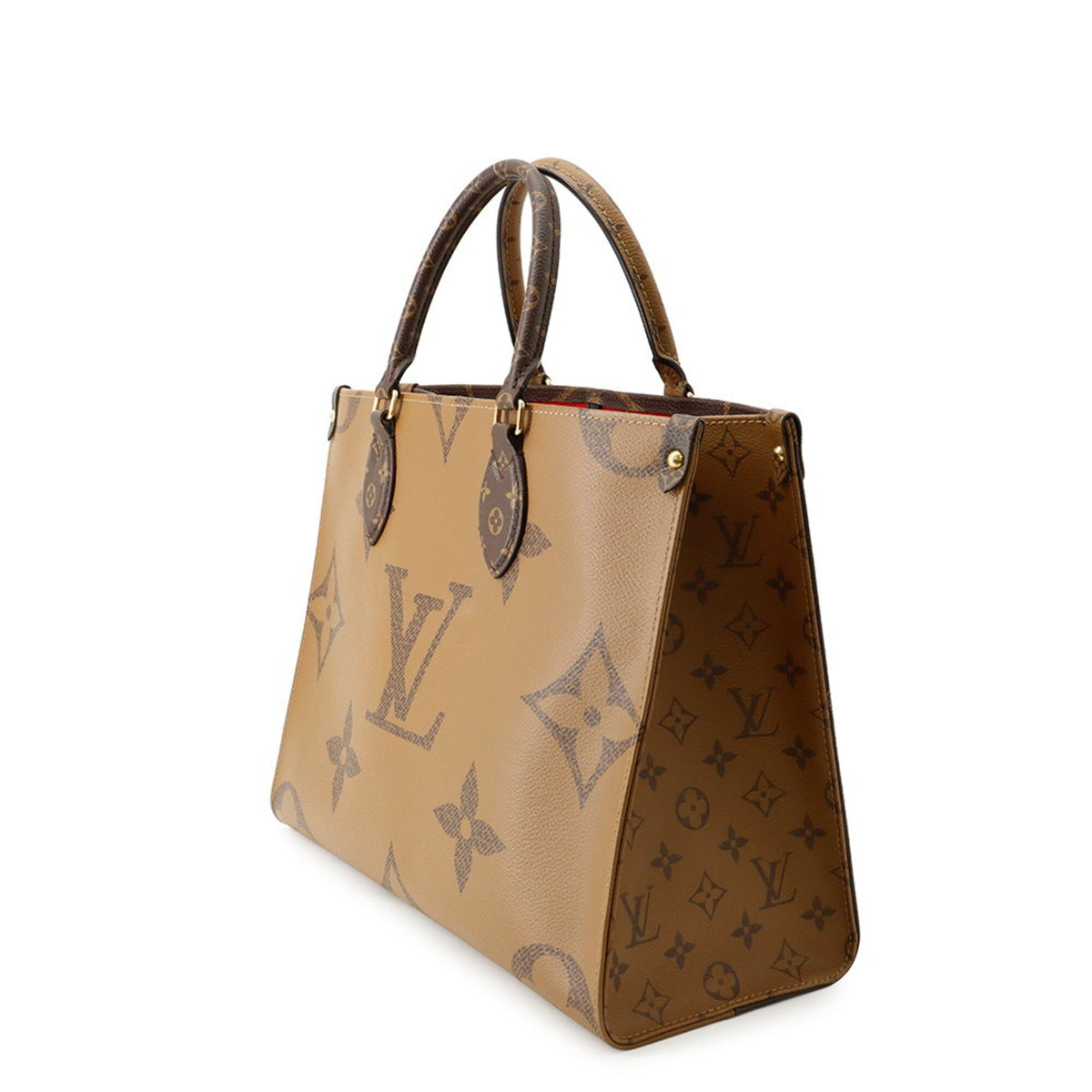 Louis Vuitton Red Color Monogram Reverse Monogram Tote Bag (Pre-Owned)