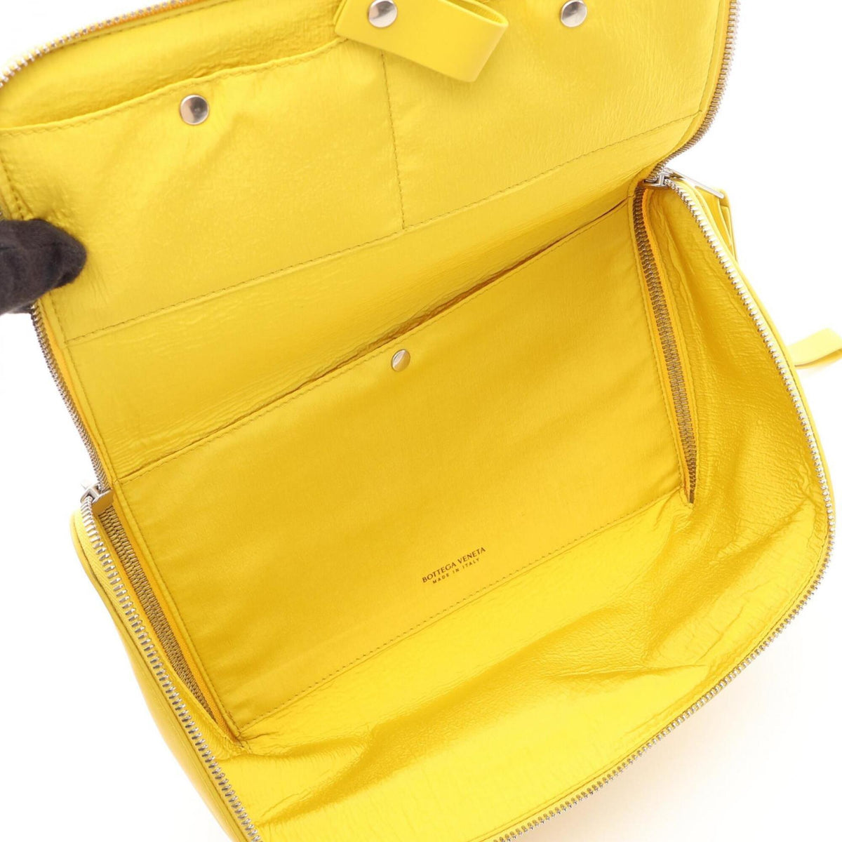 Bottega Veneta Yellow Leather Clutch Bag Handbag (Pre-Owned)