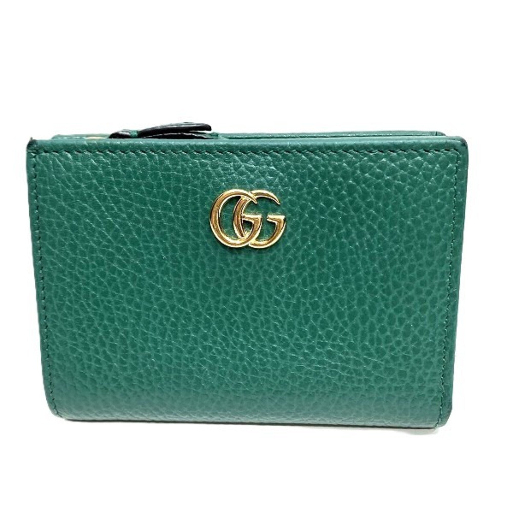 Gucci Green Leather Wallet (Bi-Fold) (Pre-Owned)